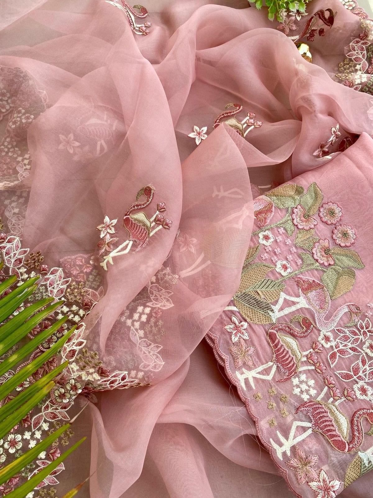 SHEER LUXURY PARSI GARA FLAMINGO SUIT SHEER006(H)