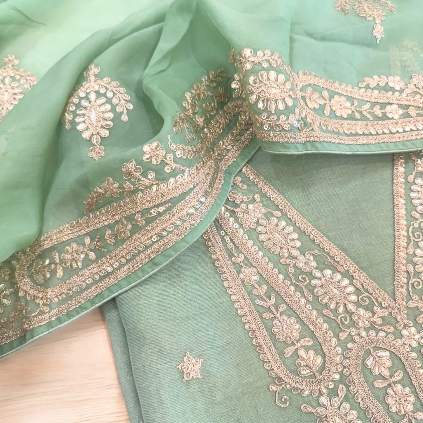 MAHARANI LUXURY Pure Tissue Banarasi CHANDERI SILK SUIT MCCH0016