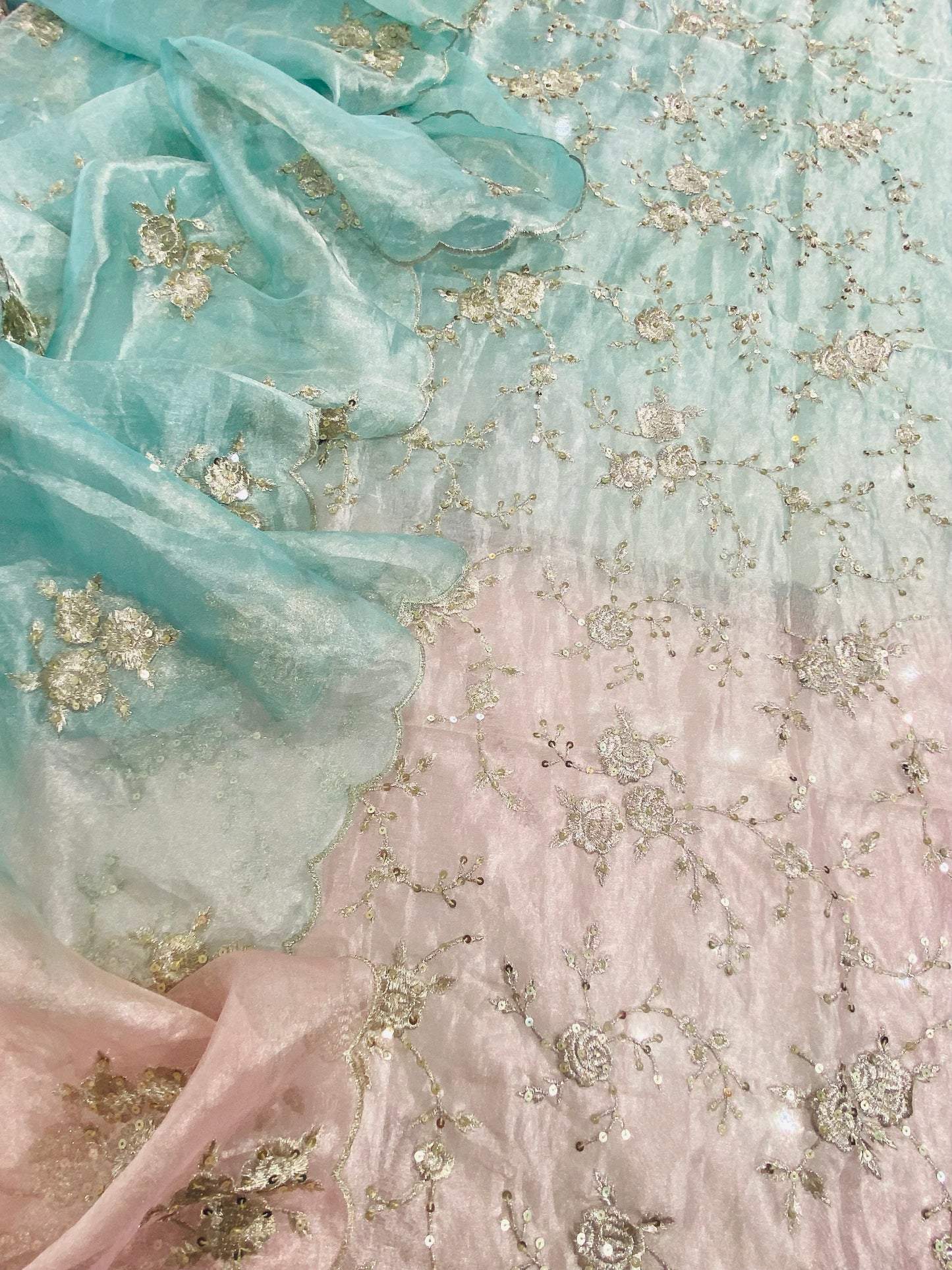 ATHARVA HERITAGE/ MAHARANI LUXURY TISSUE SILK WITH PARSI GARA SUIT MTC0020
