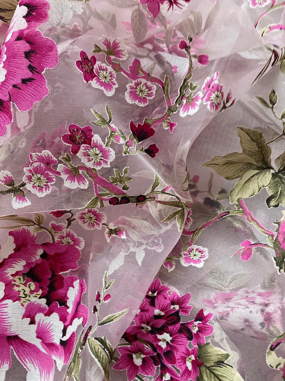 Atharva Embroidered Cotton Kota Salwar Kameez/Pure Silk organza Digital Printed Dupatta/Pure Cotton kota Embroidery Shirt/Cotton Bottom- KK00213