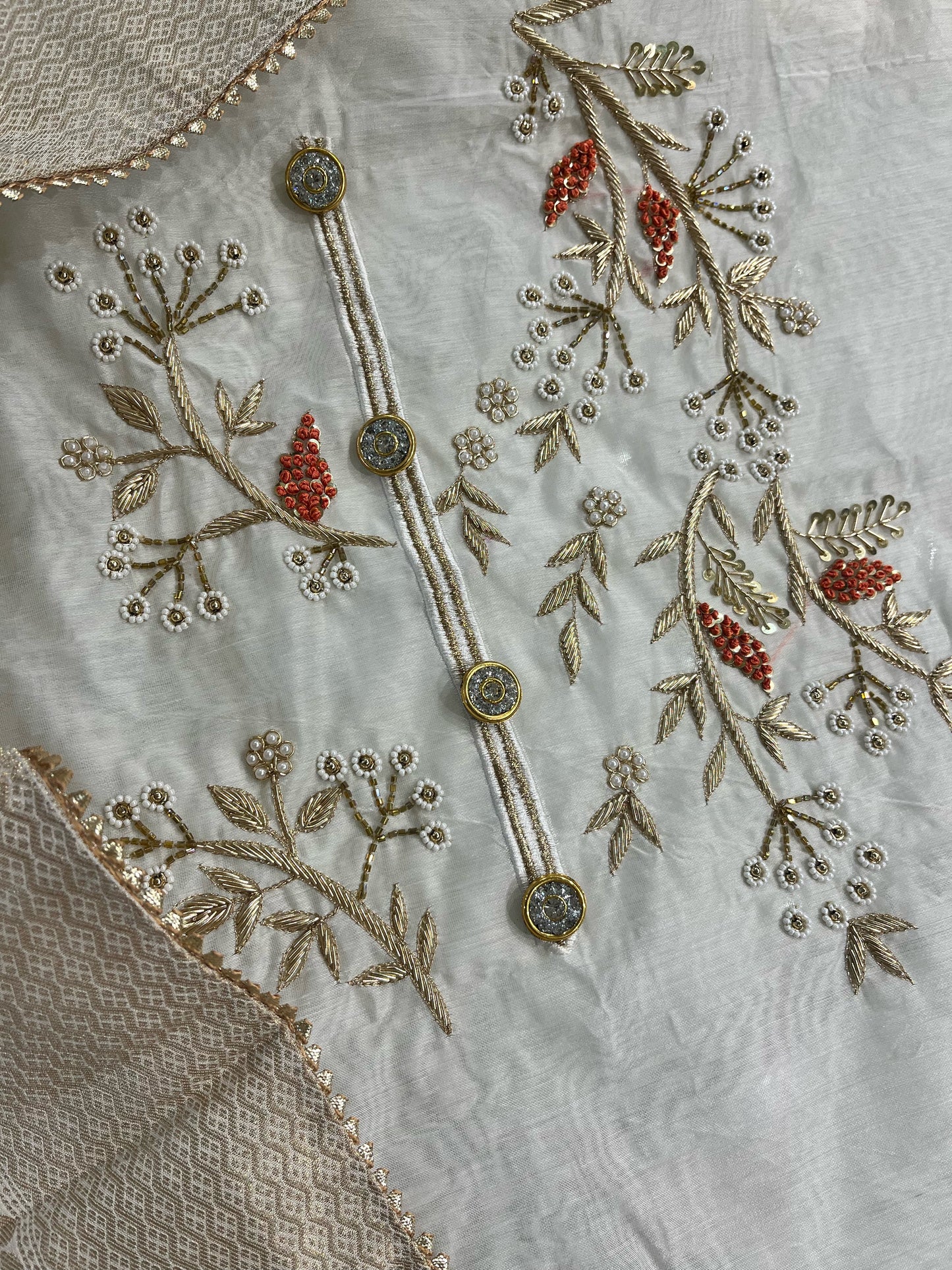 ATHARVA Embroidery Salwar Kameez w/pure Chanderi Silk Embroidery Neck /Banarsi Silk Dupatta/Custom Stitch/Tunic/Patiala/Churridar/SA2002