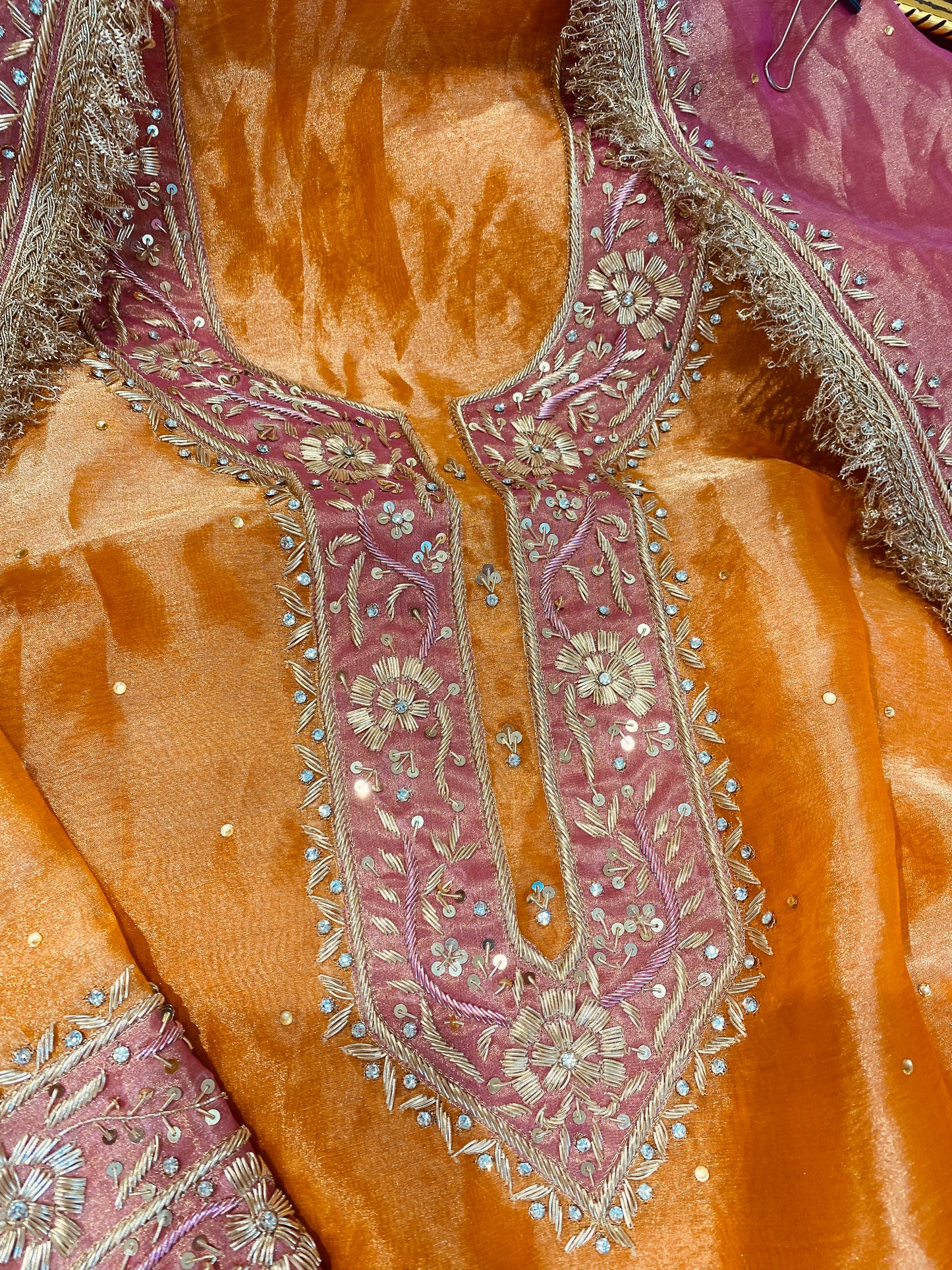 ATHARVA HERITAGE Pure Handloom Tissue Silk Suit with Velevt Applique Pakistani Suit~✨🌼 TVO002