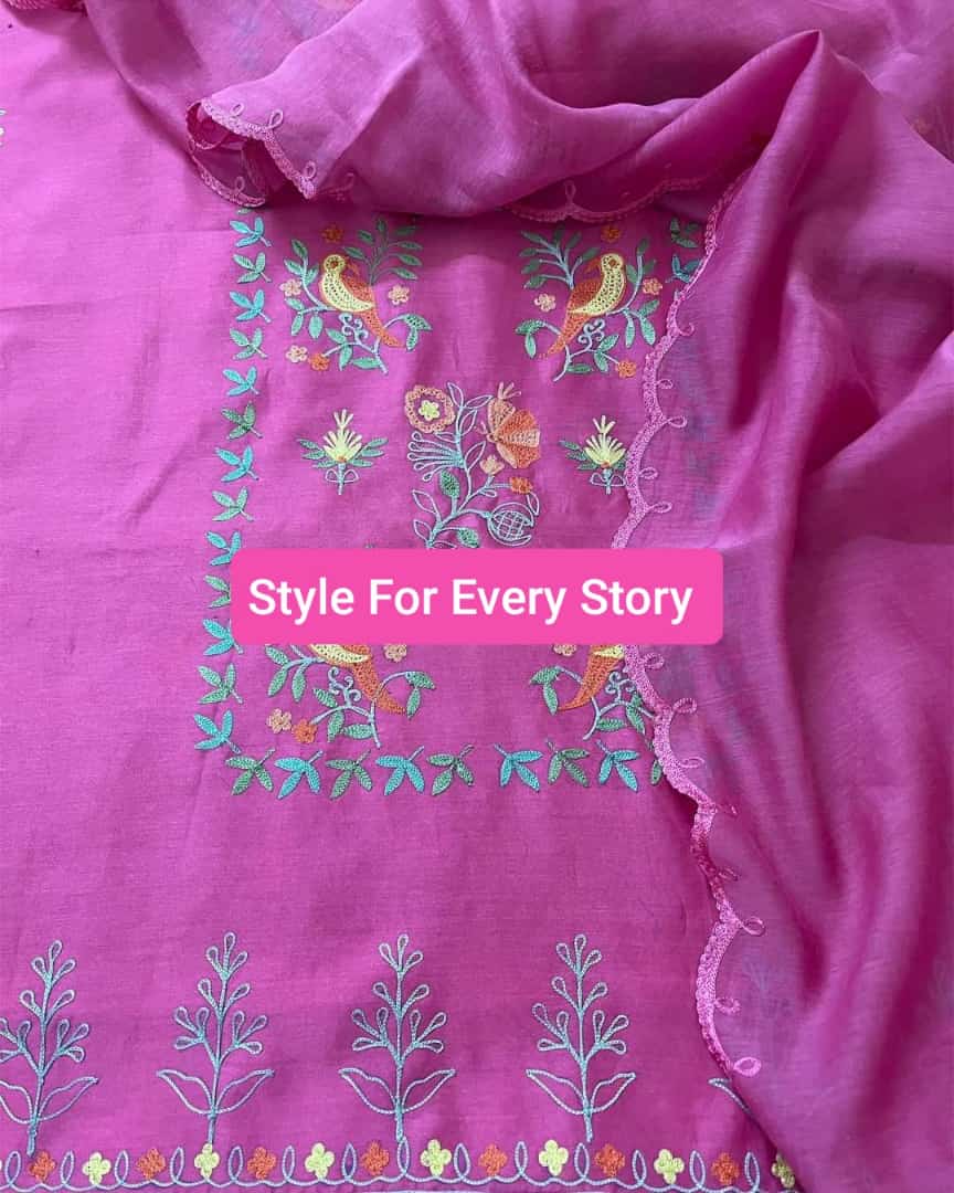 PURE CHANDER SILK KASHMIRI AARI SUIT CH5427(B)