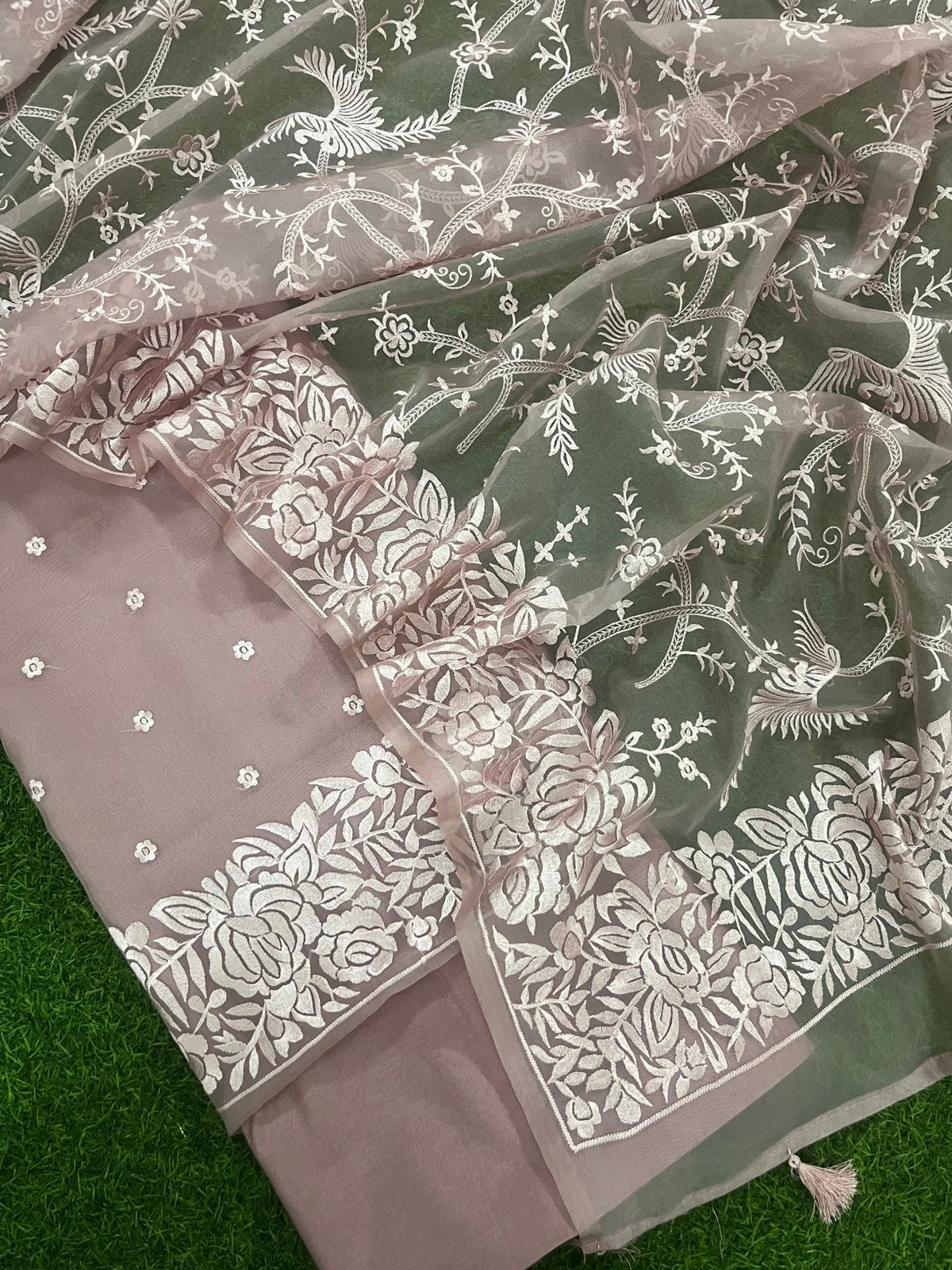 PURE CHANDERI SILK AND ORGANZA EDITS CHO005