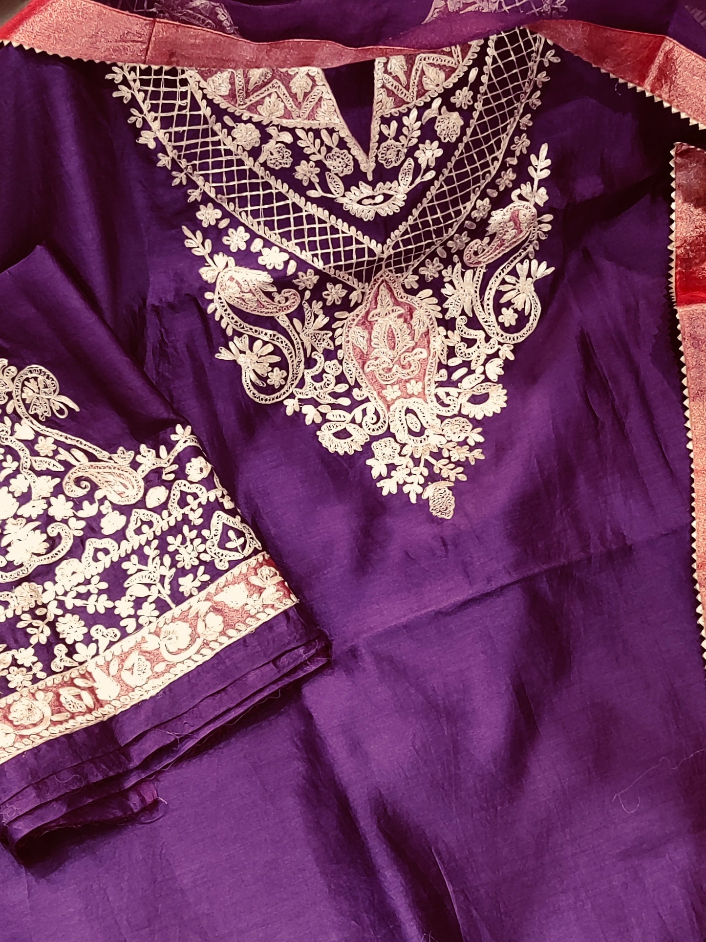 Atharva Heritage Pure Chanderi silk 80 Grams Pita Embroidered PRP0011