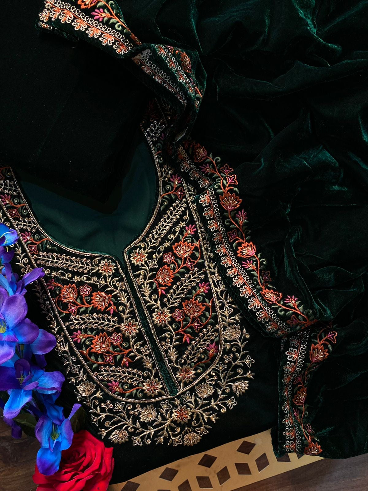 Atharva Heritage/Kashmiri Embroidered The Winter Velvet 2024 Edits EM1033