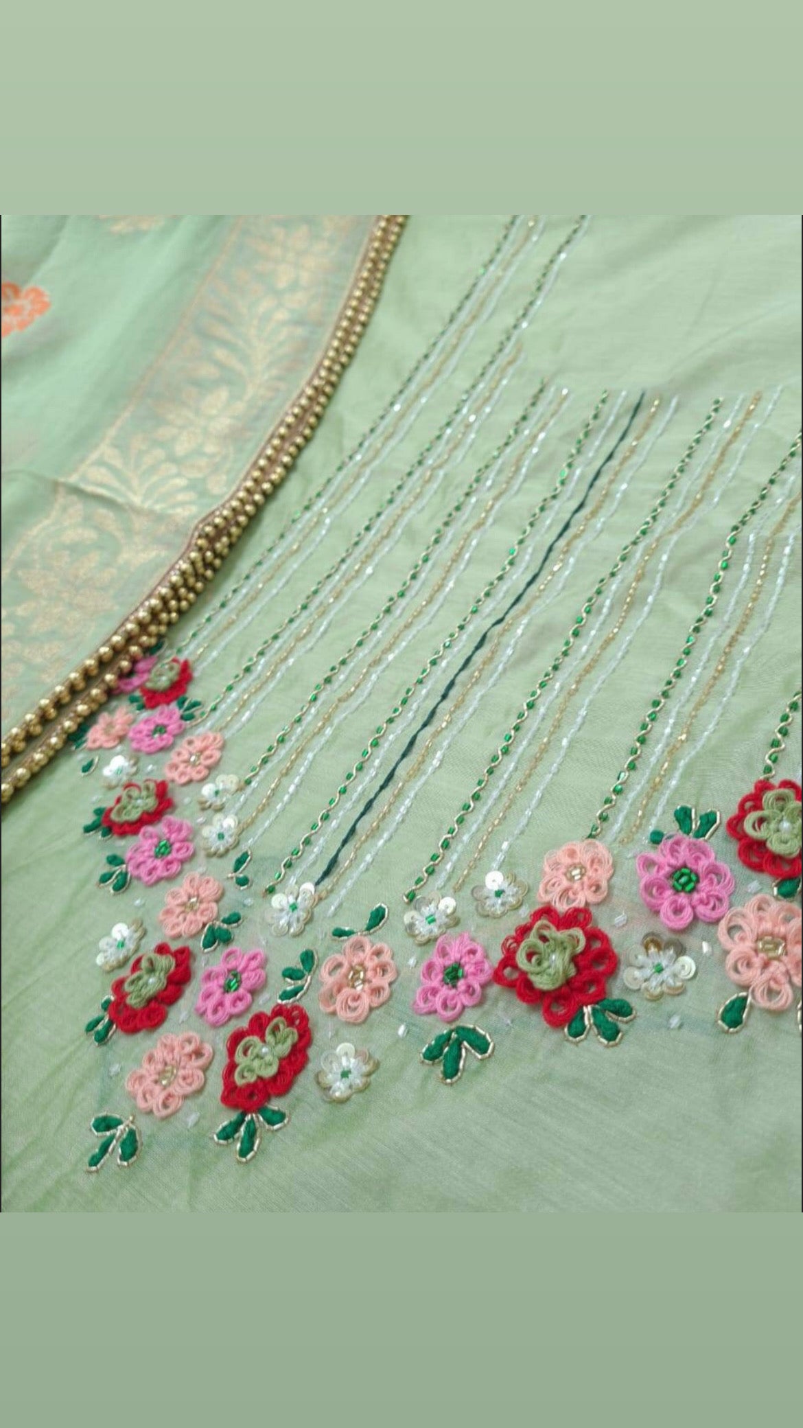 ATHARVA Hand Embroidery Salwar Kameez/Chanderi Ladies Suit/Banarsi Silk Dupatta/Stones/Custom Stitch Unstitch/Embroidery Potli/Gift/CH16772