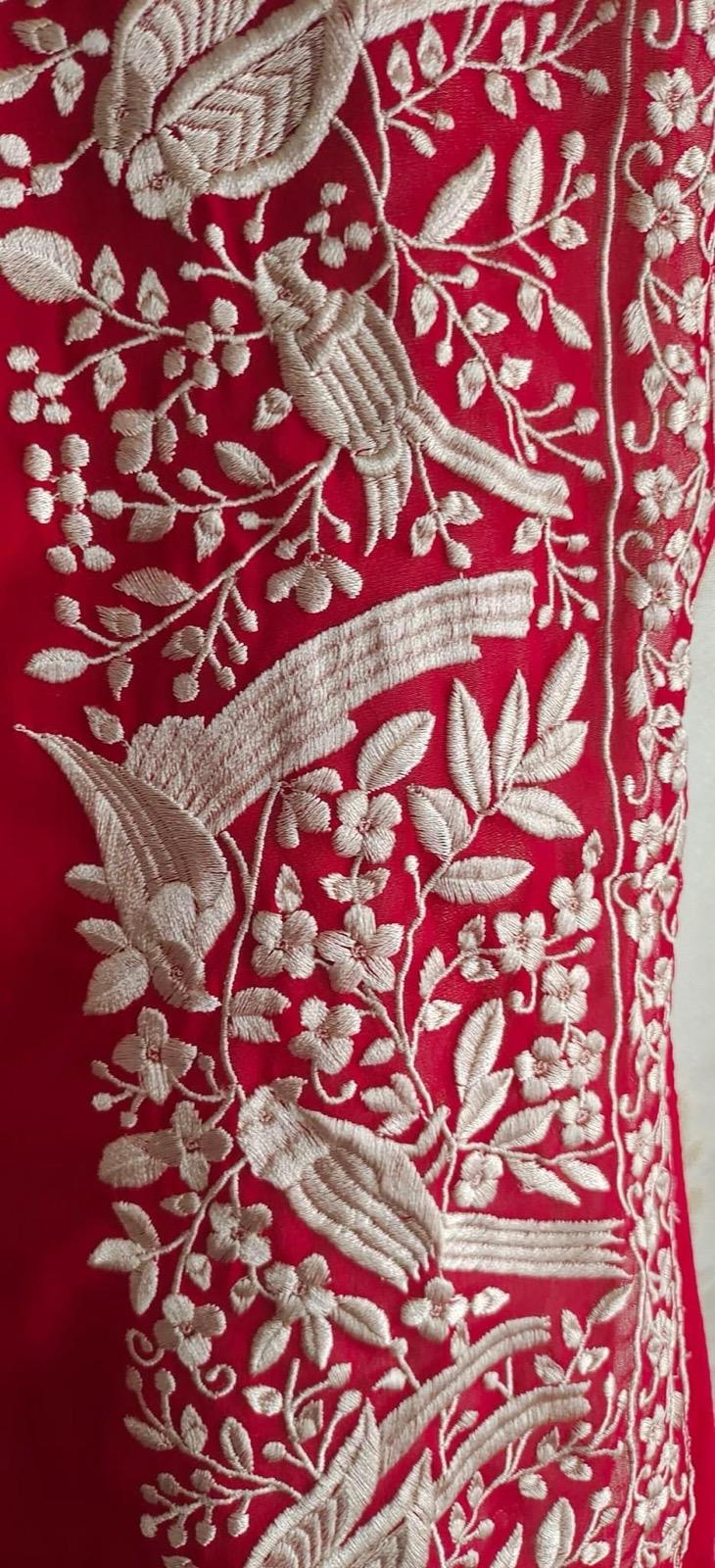 Atharva Heritage stunning Silk Kurta with Pure Silk Organza Parsi Dupatta AH1813PG562