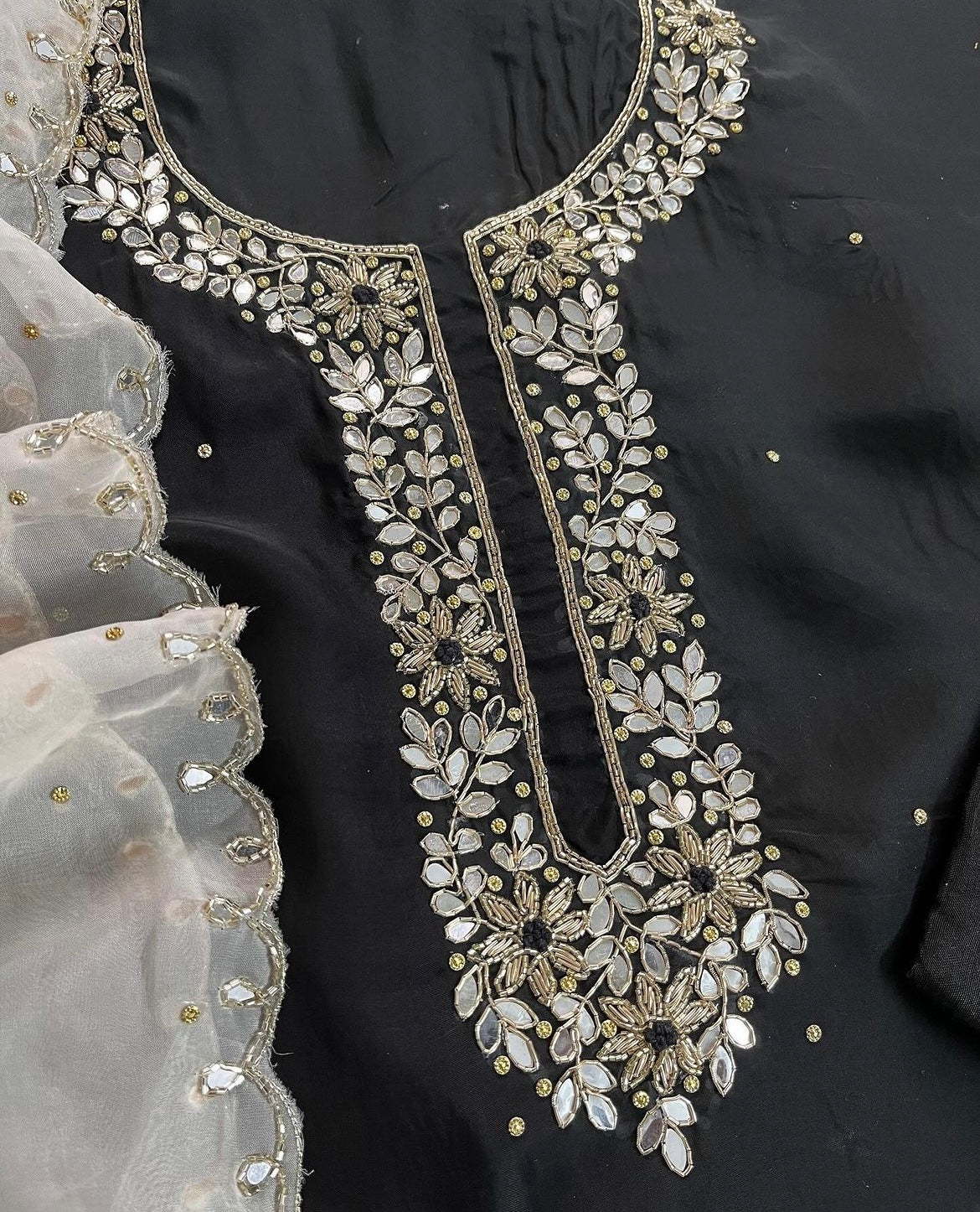 ATHARVA Hand Embroidery Salwar Kameez/ Soft Organza Ladies Suit/Stones/Custom Stitch Unstitch/Gift/TO1678