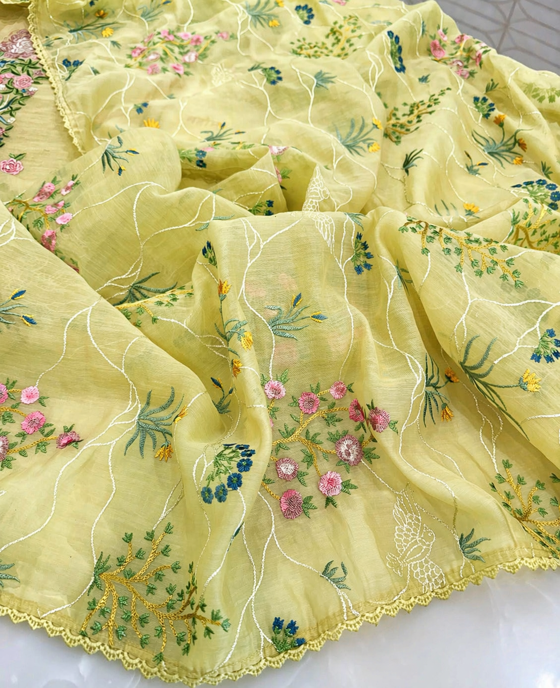 ATHARVA HERITAGE PURE MUL CHANDERI PARSI GARA SUIT MCH0072P