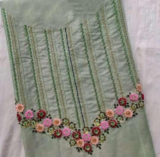 PURE CHANDERI SILK AND ORGANZA EDITS CHO00105(A)