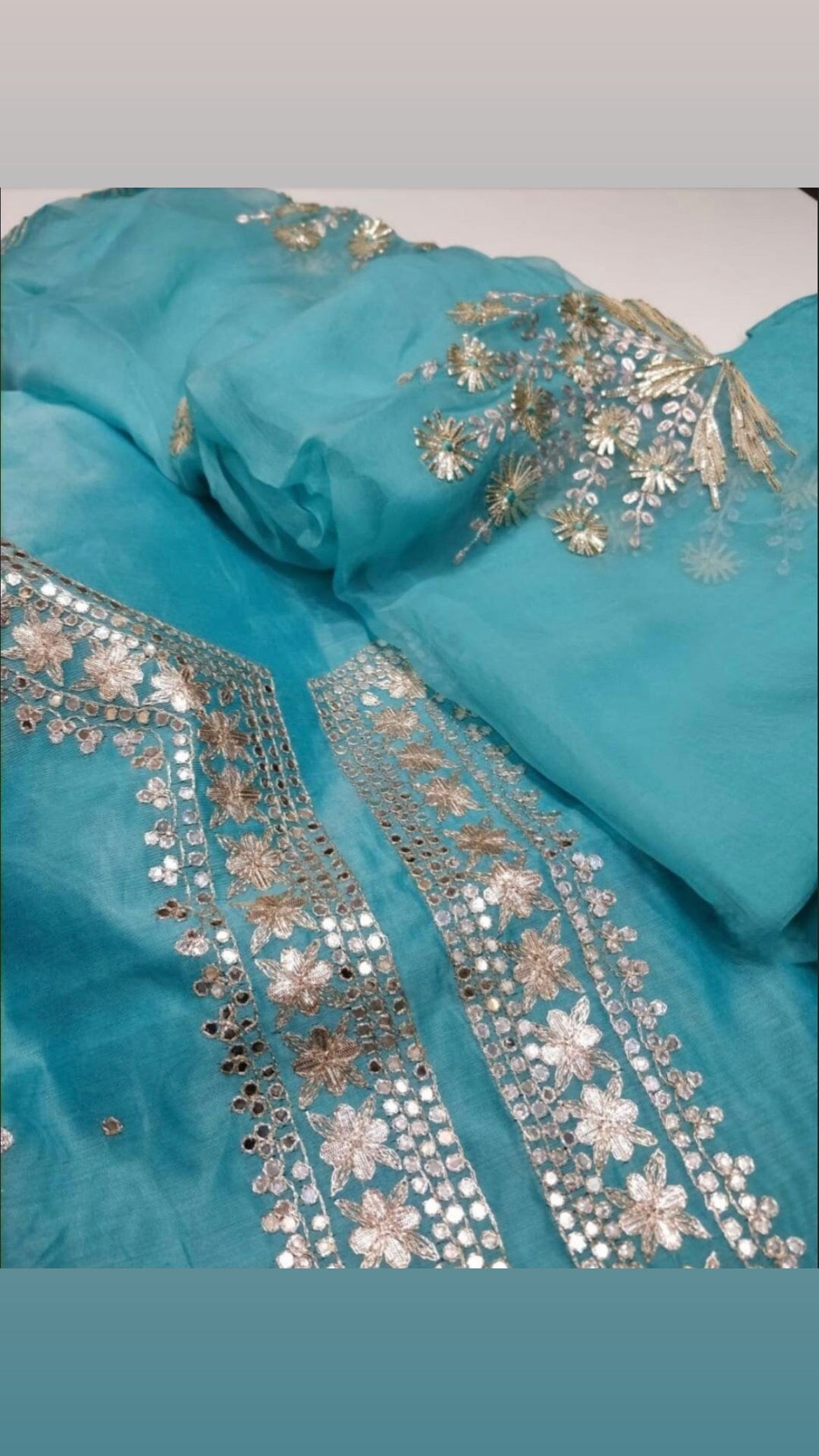 ATHARVA Hand Embroidered Salwar Kameez w/Chanderi Shirt/Gota Pati Chiffon Dupatta/Custom Stitch Unstitch/Custom Anarkali/CH18013