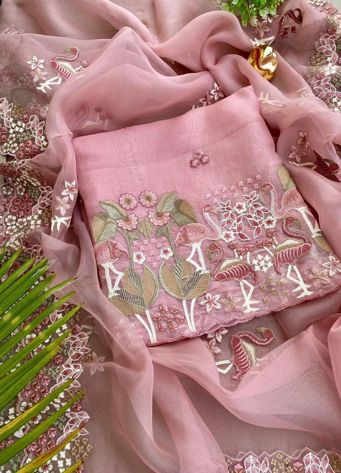 SHEER LUXURY PARSI GARA FLAMINGO SUIT SHEER006(H)