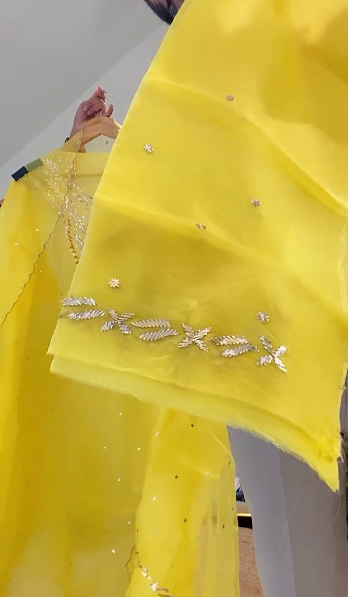 Atharva Heritage Sheer Luxury /DULHAN KINBEHAN KA HALDI KA JODA /Premium Lucknowi Collection Sheer00067 Yellow