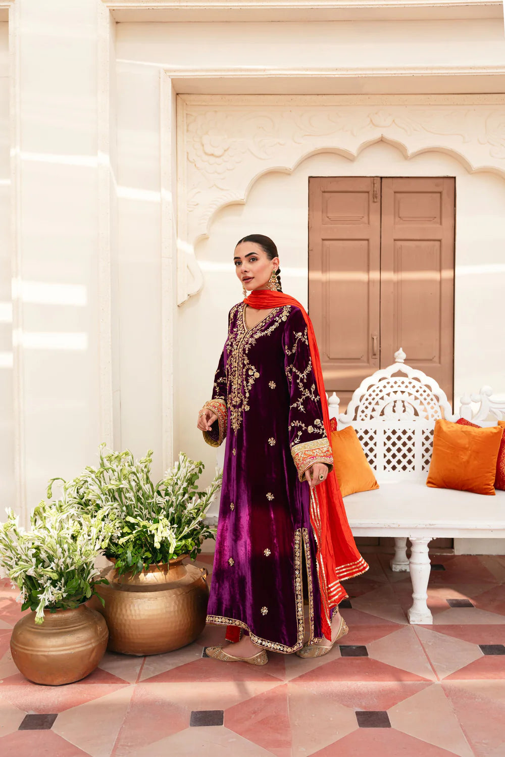 ATHARVA HERITAGE Pure Makhmal Silk Velvet Pakistani Suit~✨🌼 TVO00101