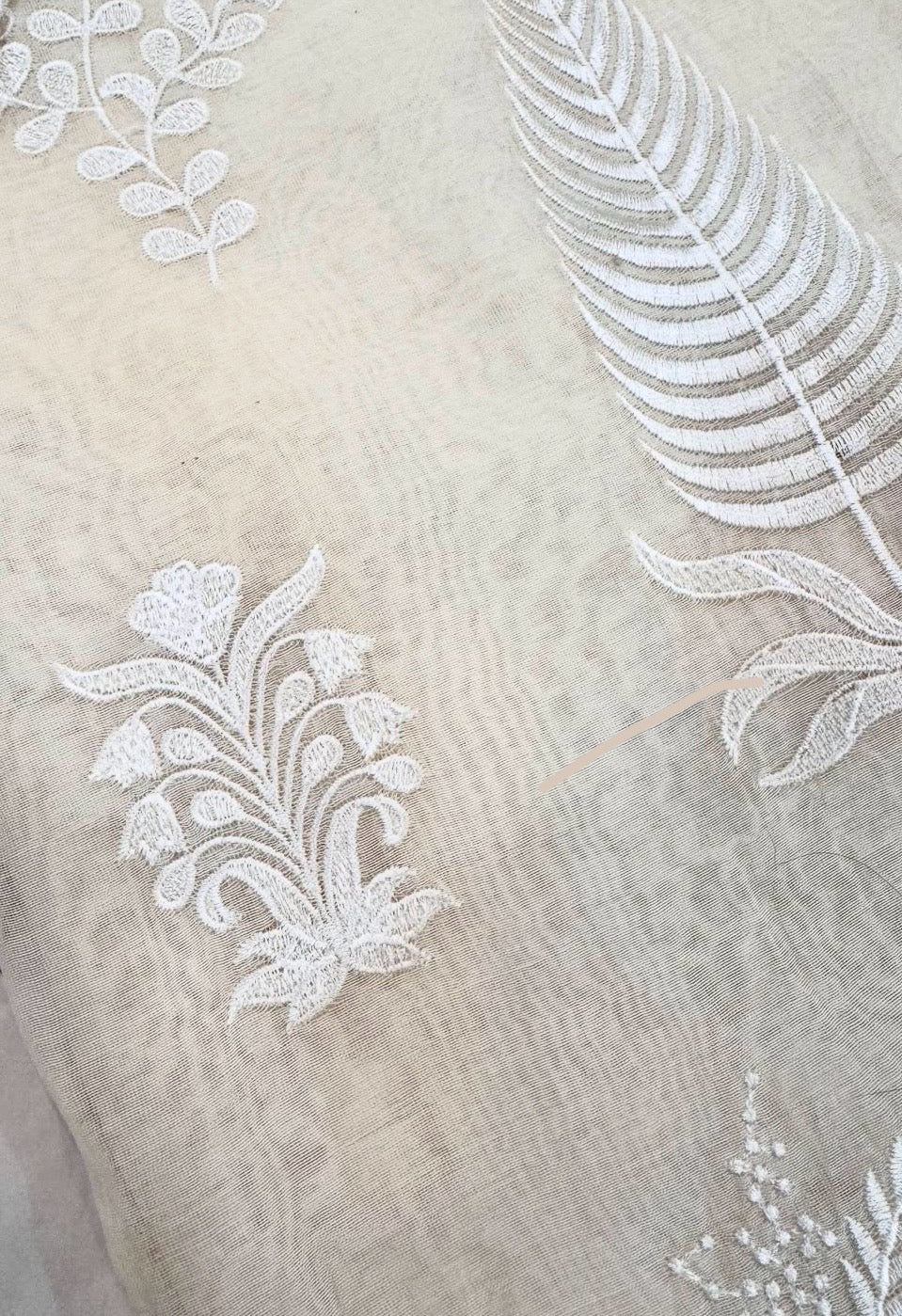 PURE MUL CHANDERI SILK Thread Embroidered SUIT MCH001025