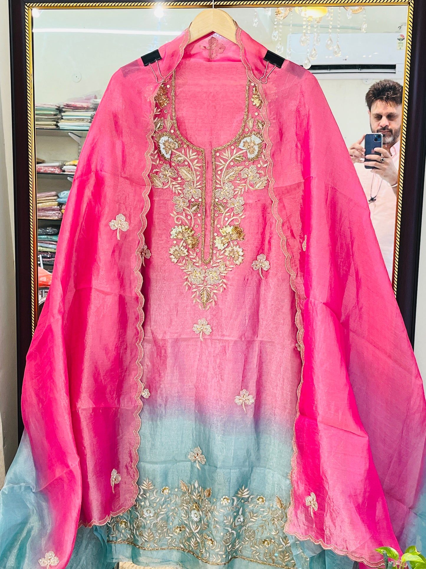 Atharva Heritage MAHARANI LUXURY Hand woven Tissue SILK SUIT MC0020