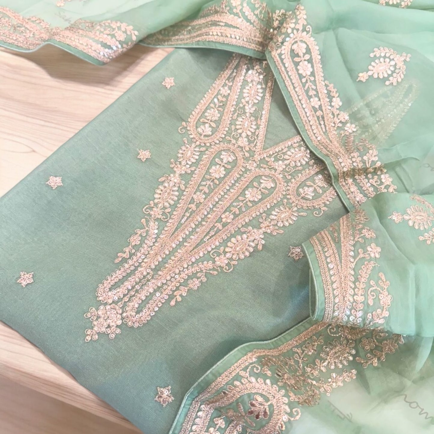 MAHARANI LUXURY Pure Tissue Banarasi CHANDERI SILK SUIT MCCH0016