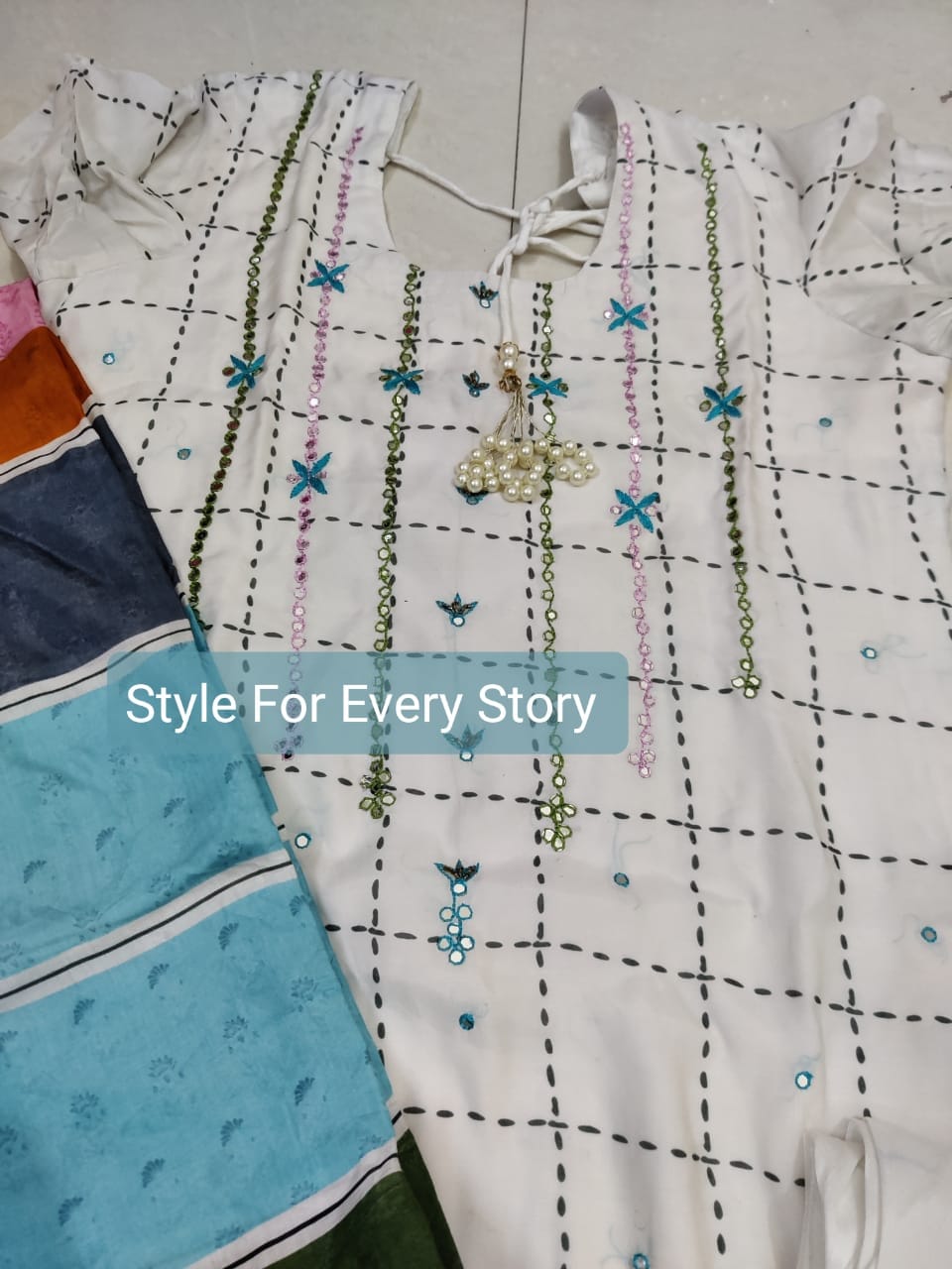 Pure Printed Muslin Suit M001