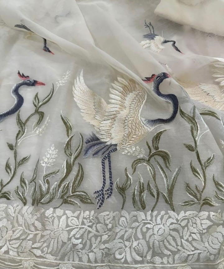 PURE MUL CHANDERI SILK PARSI GARA SUIT MCH007
