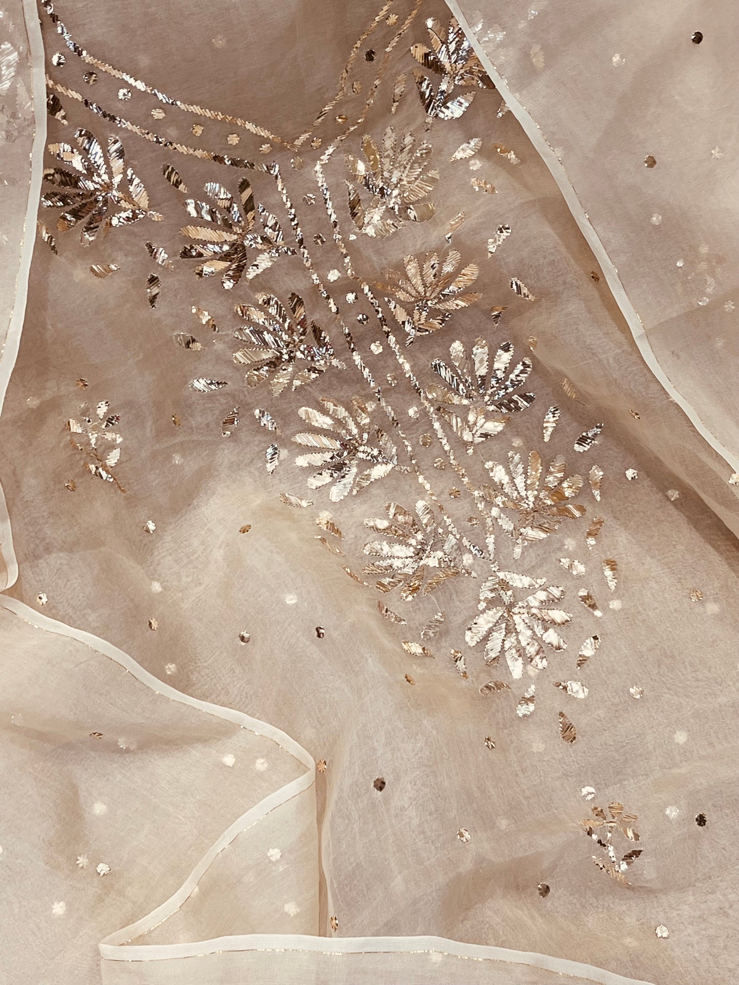 Sheer Luxury /Premium Lucknowi Collection Sheer00080 Beige