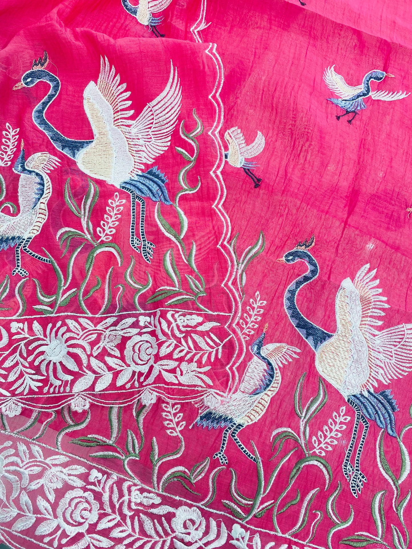 PURE MUL CHANDERI SILK PARSI GARA SUIT MCH008