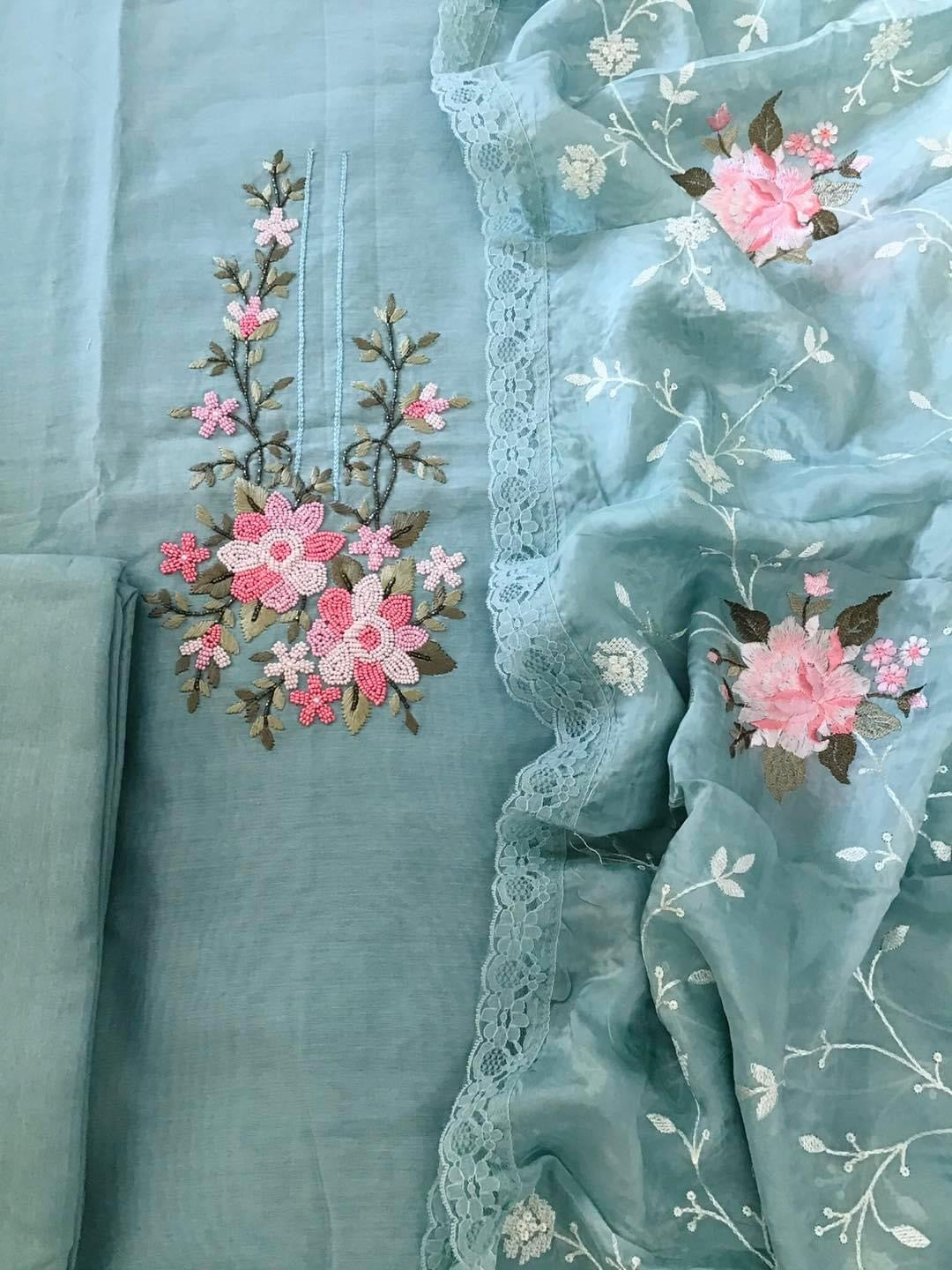 PURE CHANDERI SILK AND ORGANZA EDITS CHO008