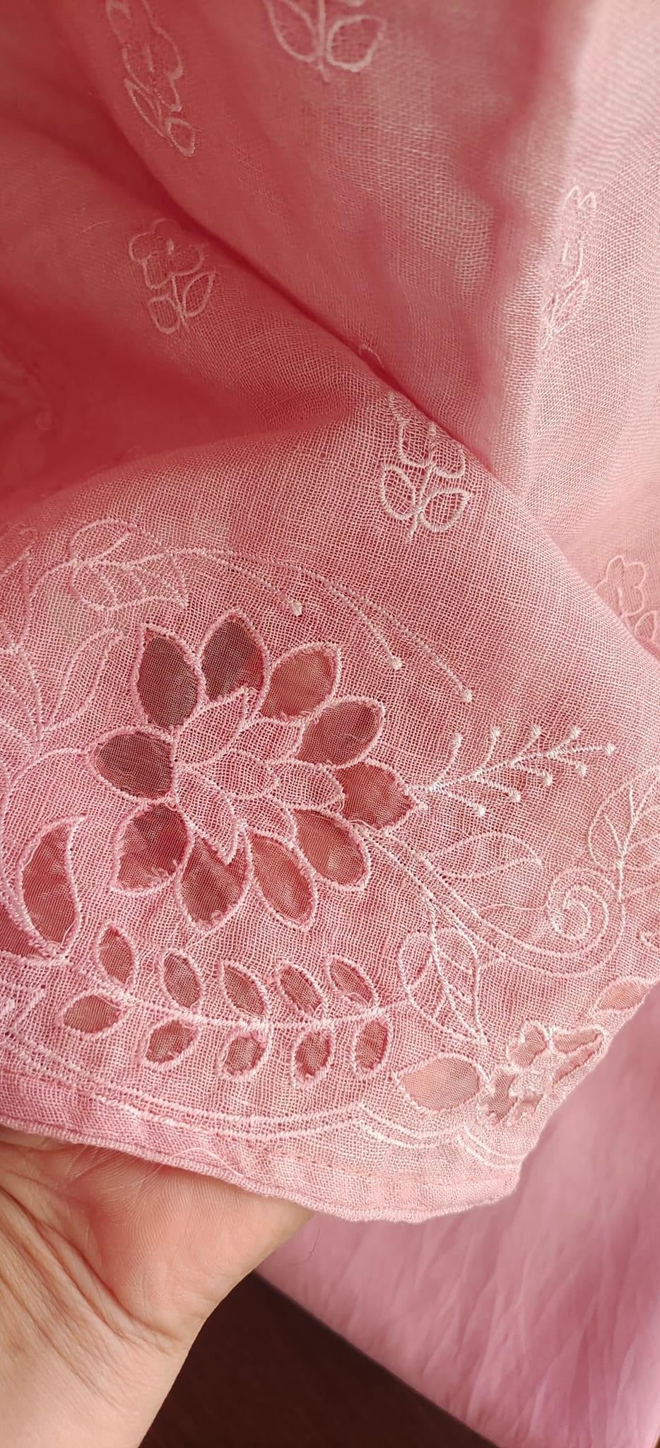 PURE CHANDERI SILK KURTA AND ORGANZA DUPATTA EDITS LC1701 Peach