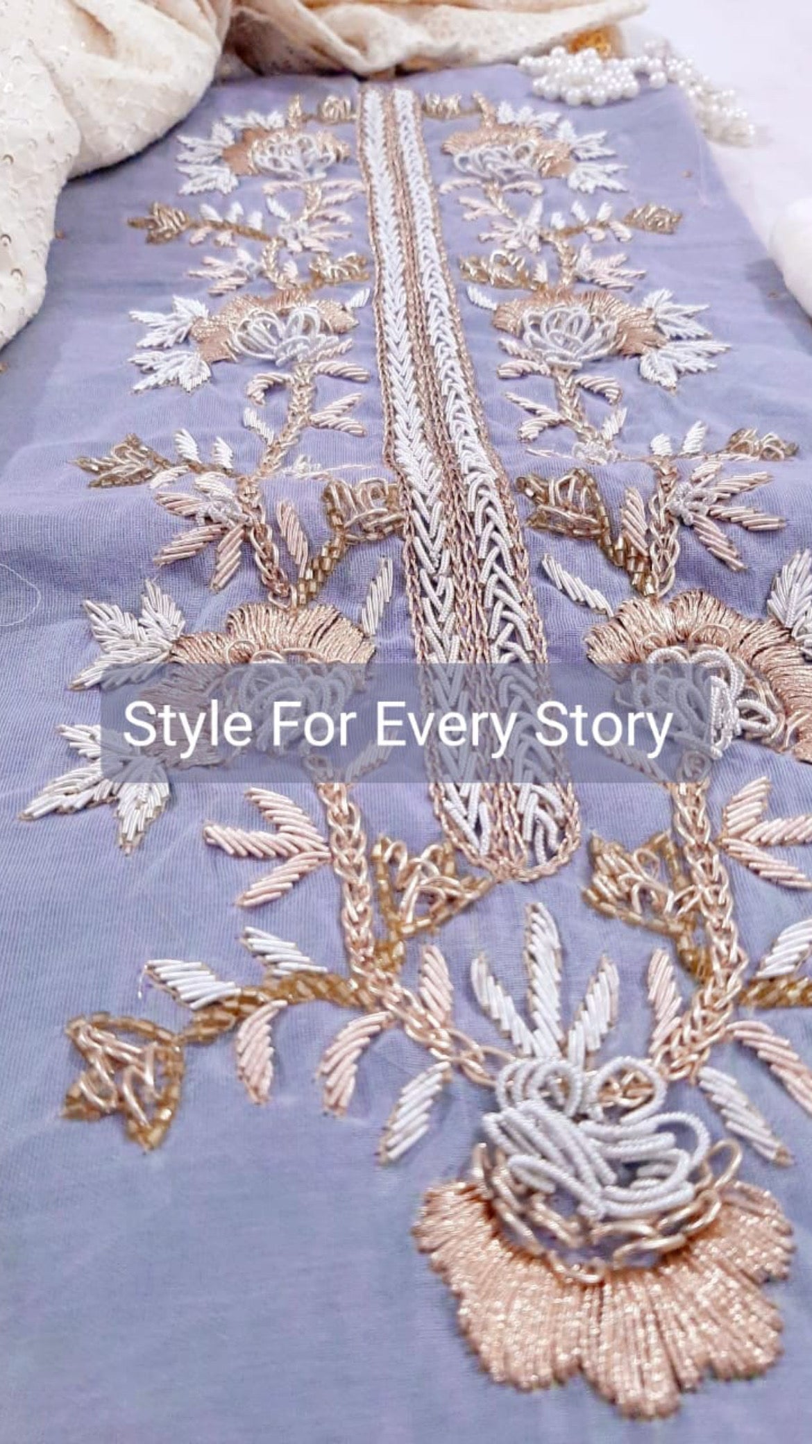 ATHARVA Hand Embroidered Salwar Kameez Chanderi Shirt/Lucknowi Georgette Dupatta/Custom Stitch Unstitch/Custom Anarkali/CH18015