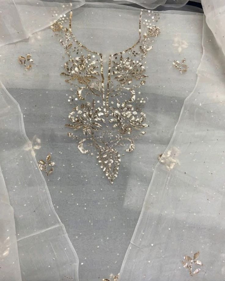 Sheer Luxury /Premium Lucknowi Collection Dyeable Sheer00087
