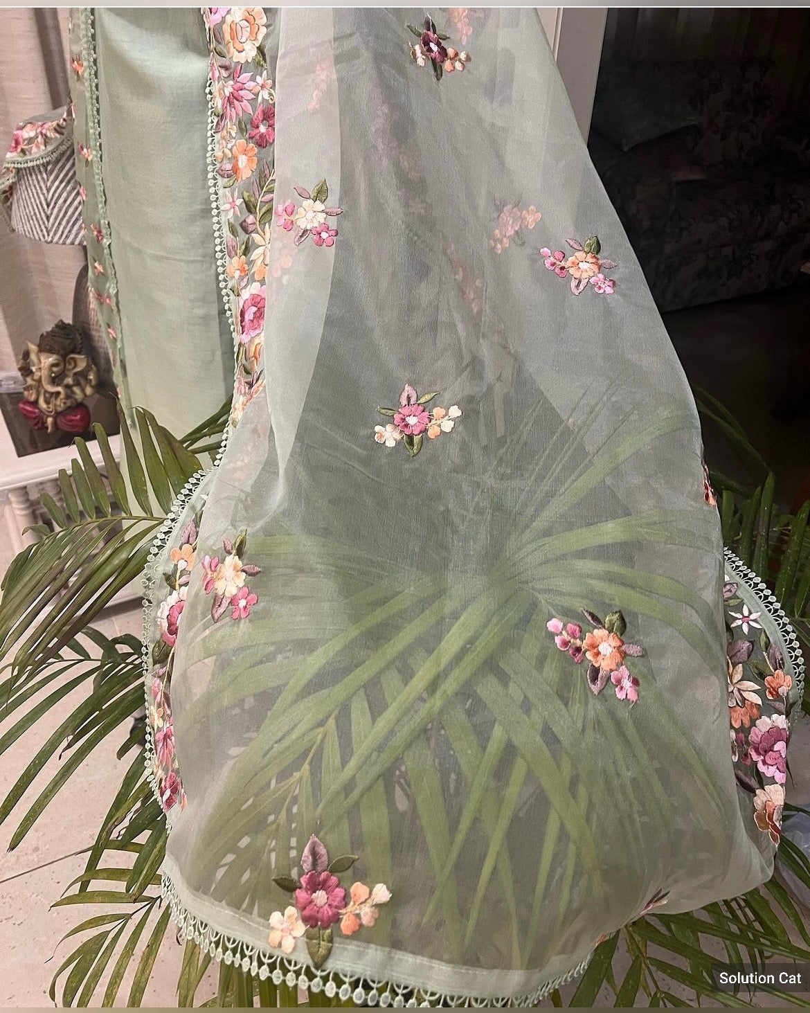 PURE CHANDERI SILK AND ORGANZA EDITS CHO001PI Pista