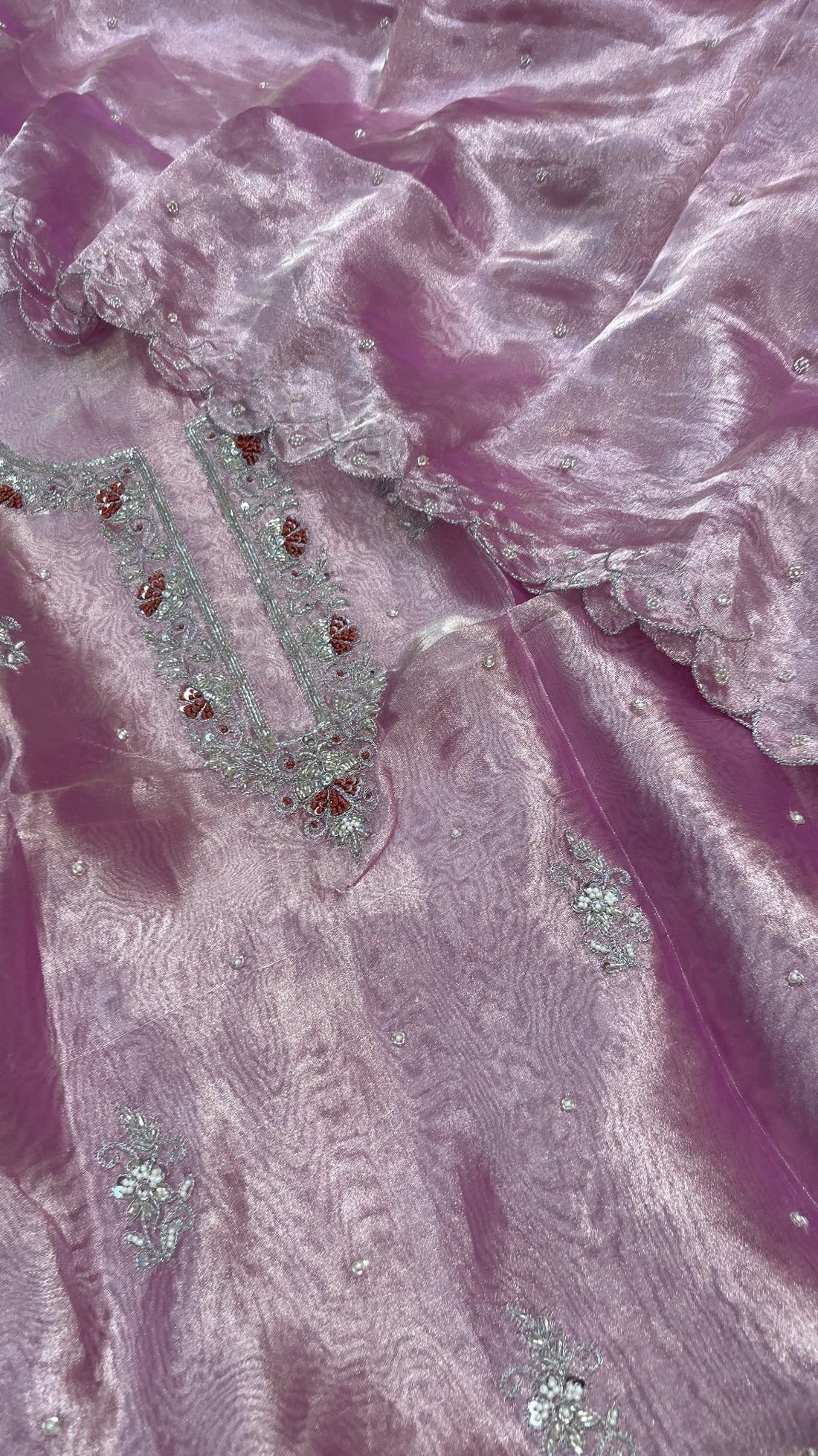 ATHARVA HERITAGE Pure Handloom Tissue Silk Suit with Beautiful Hand Zardozi Embroidery ~✨🌼 TVO0025