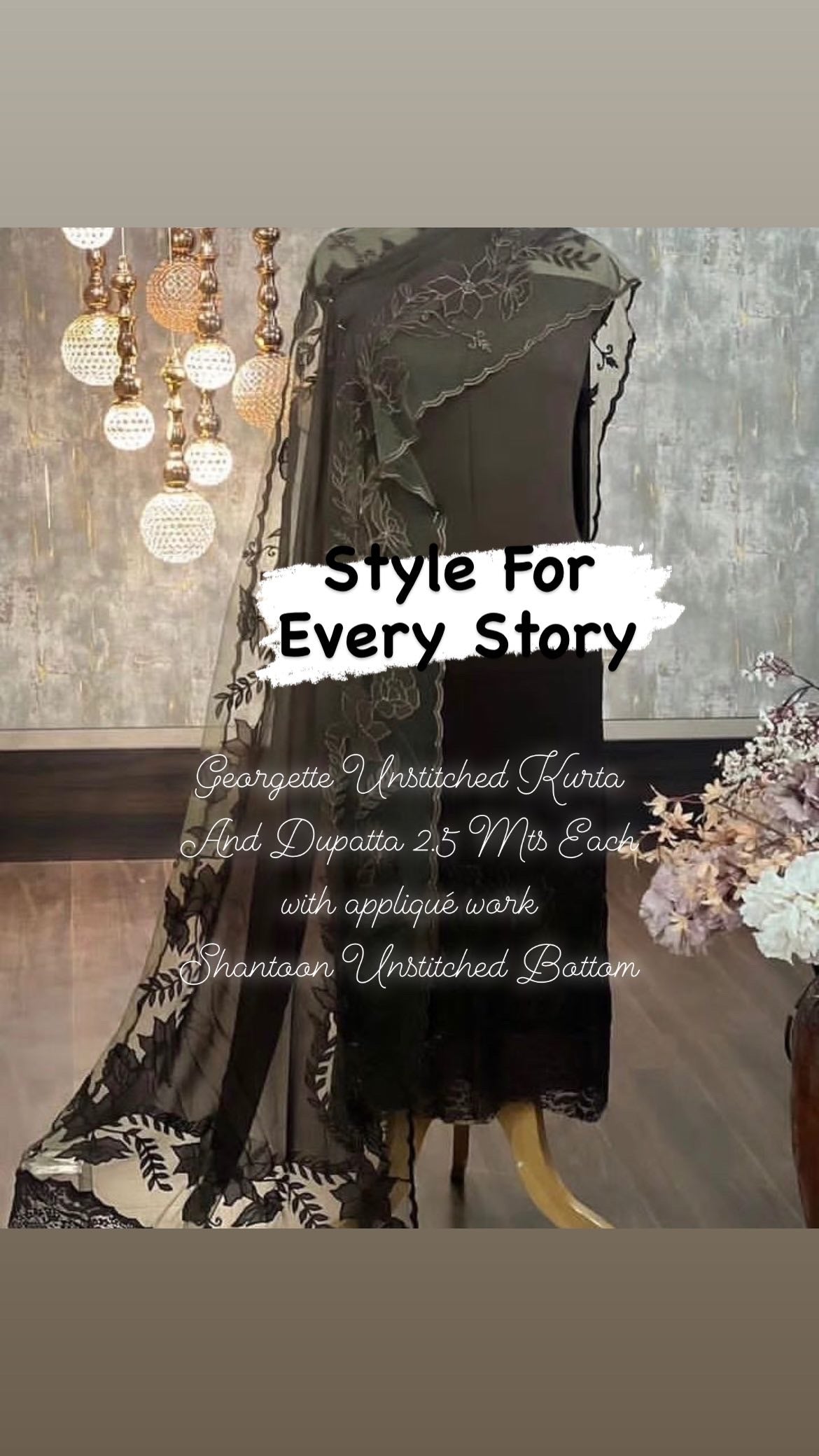 ATHARVA Hand Embroidery Salwar Kameez/Georgette Cut-Work/Applique Shirt & Dupatta/Santoon Bottom/Custom Stitch Unstitch/Plazo/Pant/ CUT80471