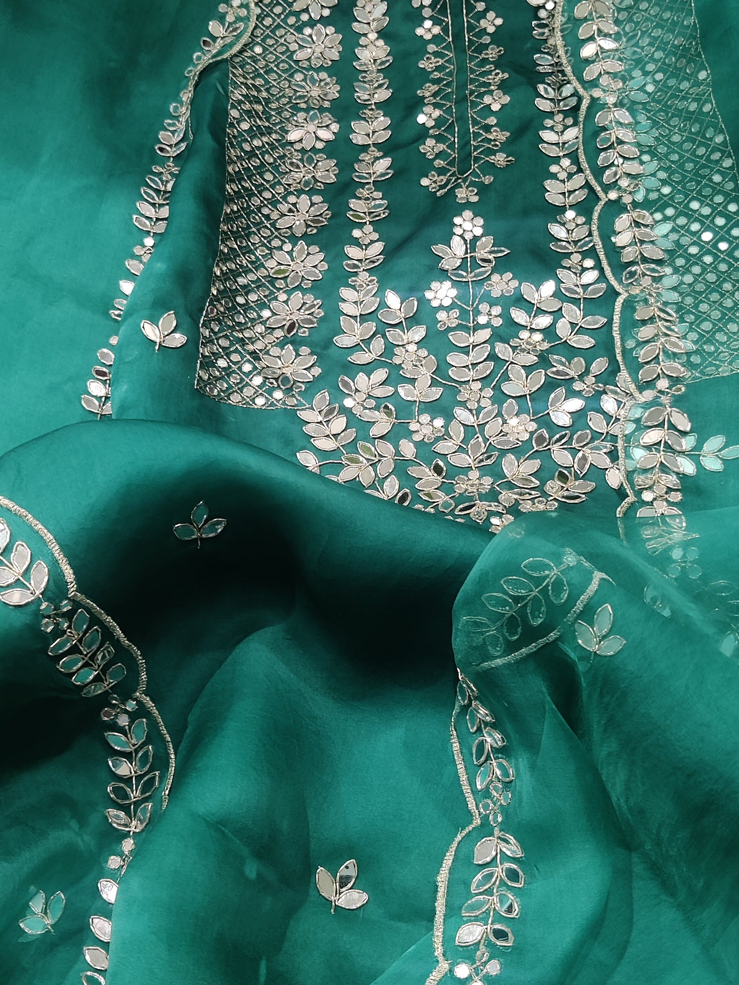 ATHARVA HERITAGE SHEER LUXURY HAND MIRROR EMBROIDERY SUIT SHEER0027G