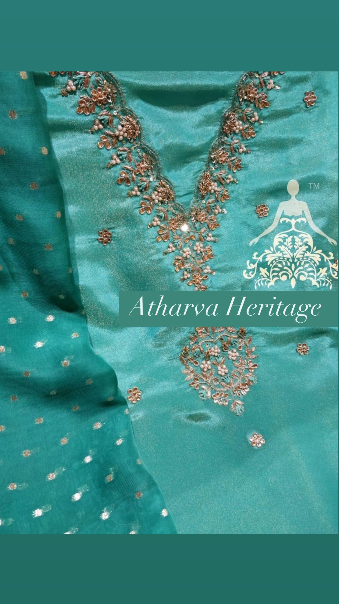 ATHARVA Hand Embroidery Salwar Kameez/Tissue Silk Ladies Suit/Organza Banarsi Silk Dupatta/Stones/Custom Stitch Unstitch/Gift/TO1675D