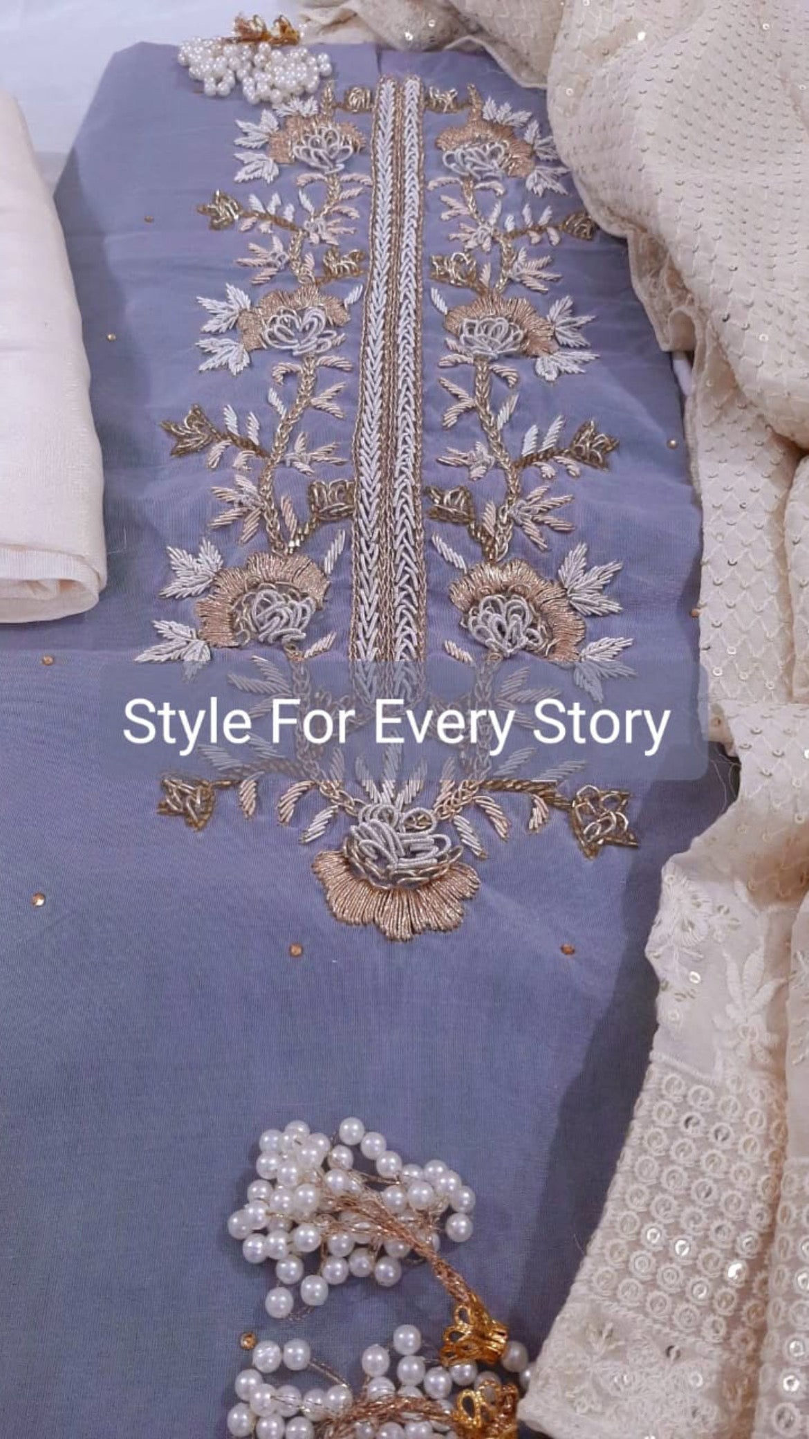 ATHARVA Hand Embroidered Salwar Kameez Chanderi Shirt/Lucknowi Georgette Dupatta/Custom Stitch Unstitch/Custom Anarkali/CH18015