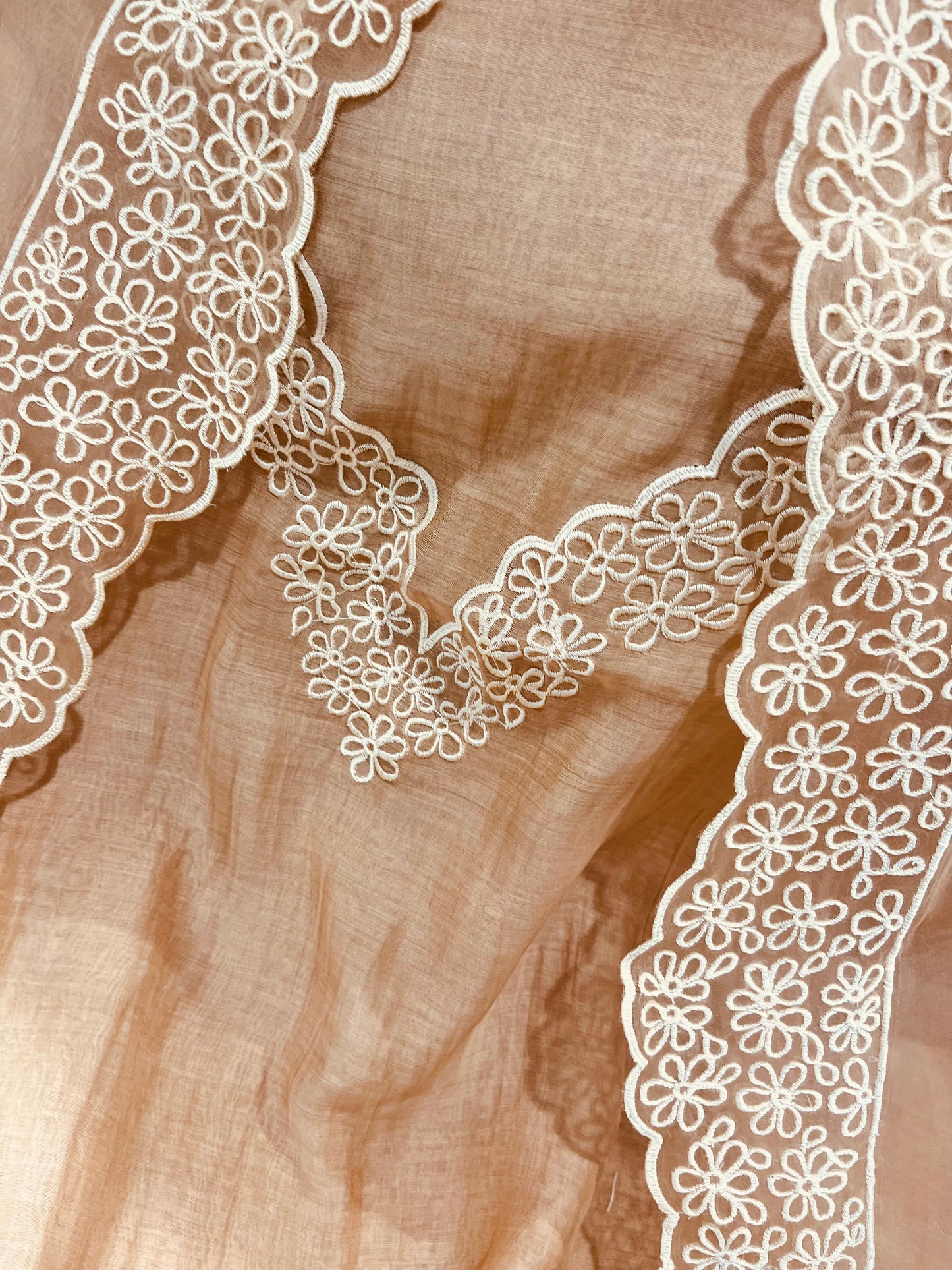 PURE MUL CHANDERI AND Pure Silk ORGANZA EDITS CHO00156 Beige