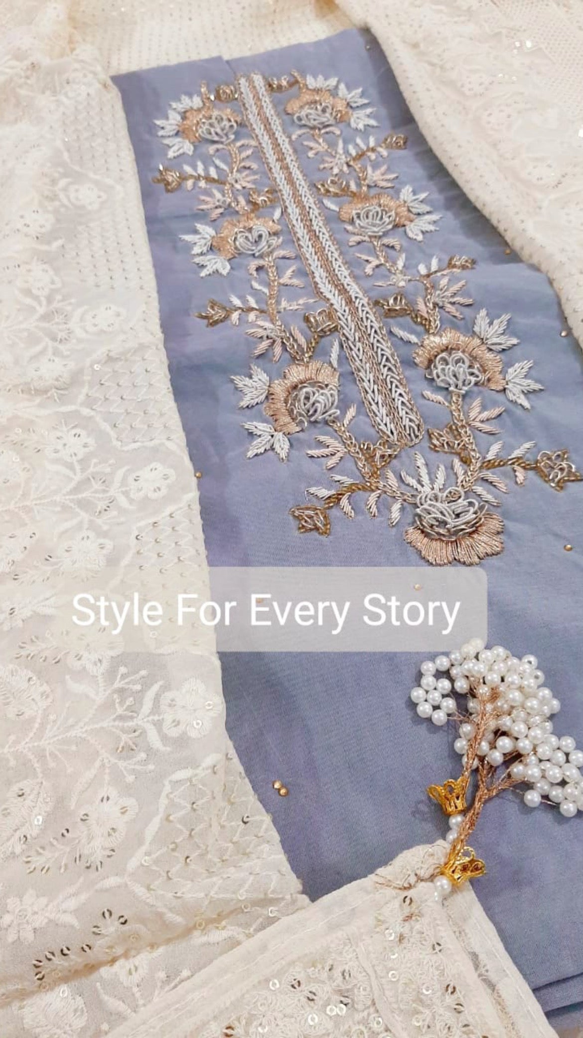 ATHARVA Hand Embroidered Salwar Kameez Chanderi Shirt/Lucknowi Georgette Dupatta/Custom Stitch Unstitch/Custom Anarkali/CH18015