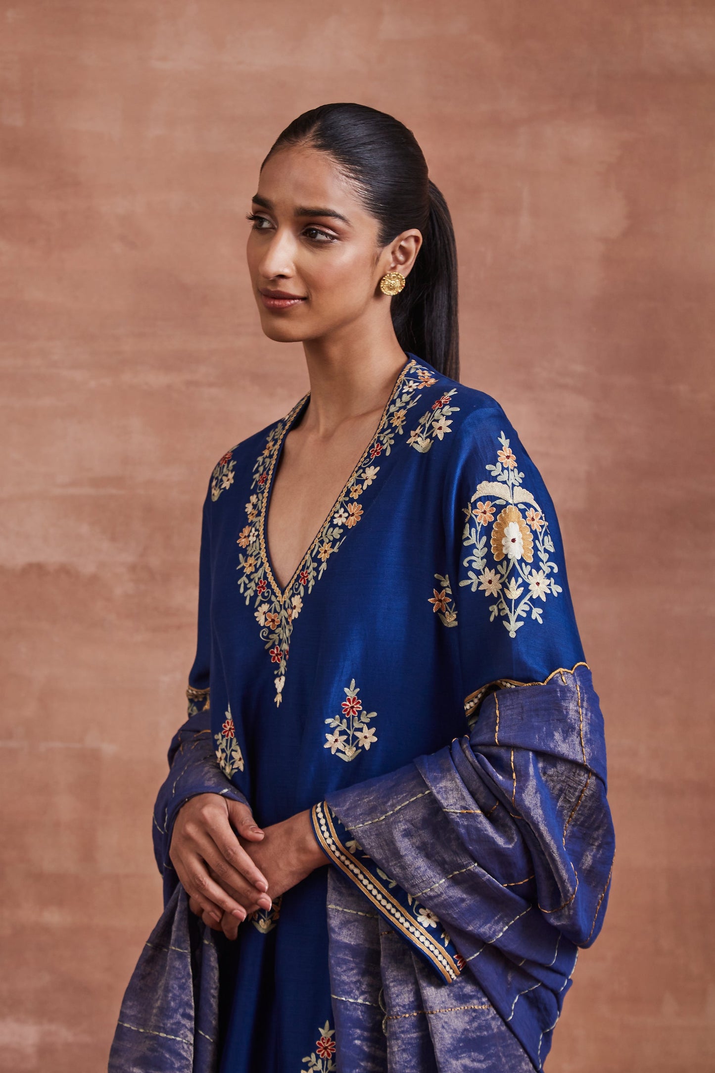 Atharva Heritage Pure Chanderi Stitched Diwali Edit/ Kashmiri Embroidered/ Ready to Wear/ Designer Outfit CHR002