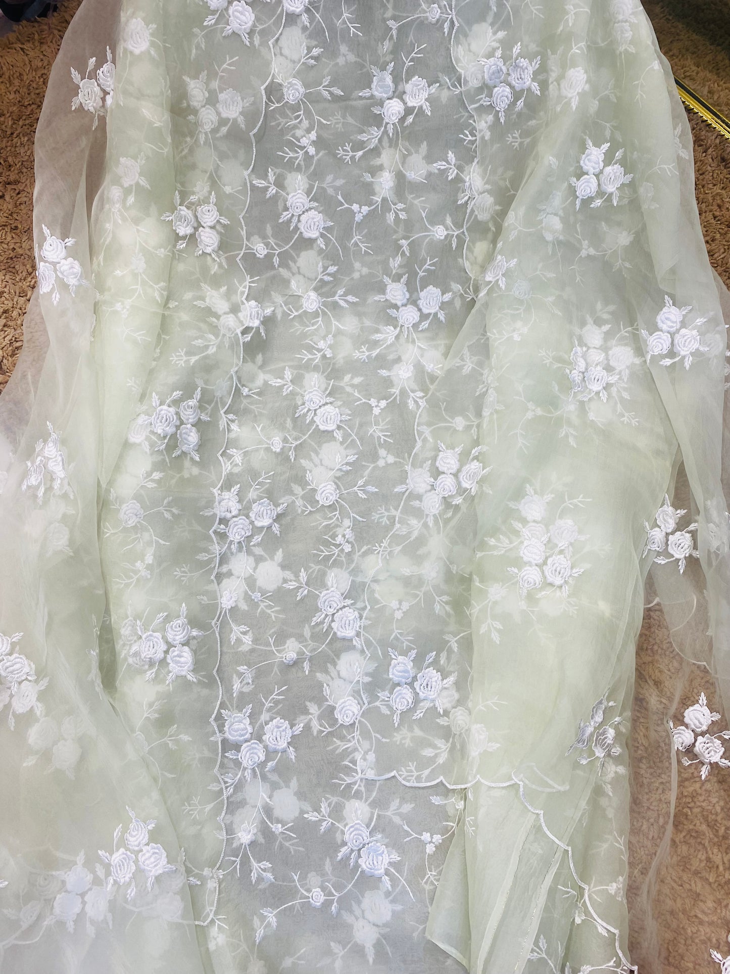SHEER LUXURY PARSI GARA SUIT SHEER0099(C) Pastel Pista Green