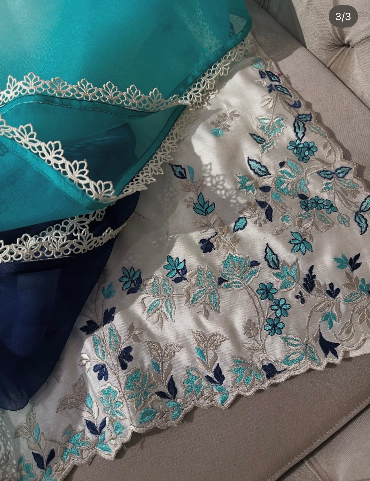 Atharva Heritage "Elegant Ivory Pure Pakistani Suit with French Thread Embroidery – Chanderi Silk & Ombre Silk Organza