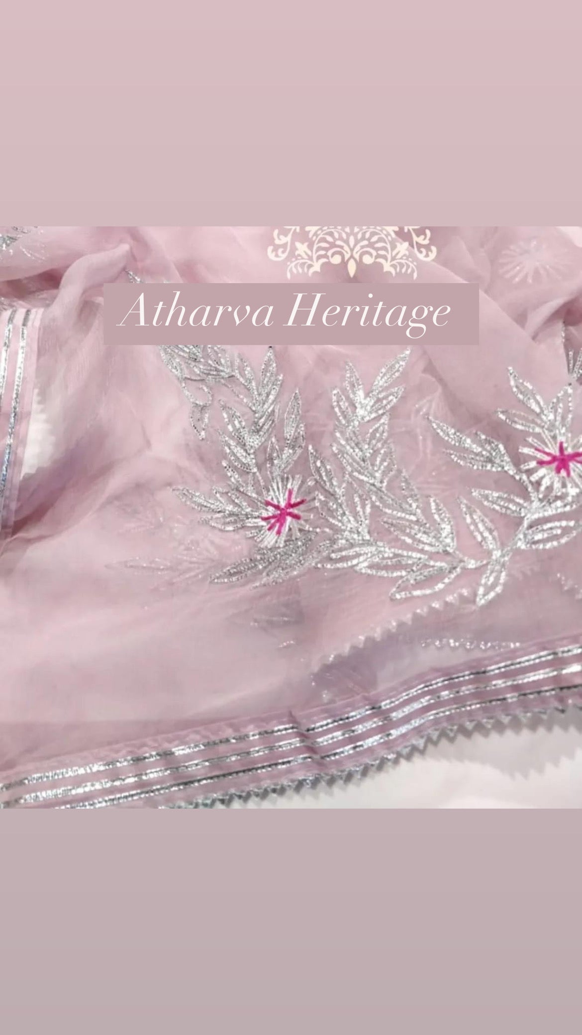 ATHARVA Hand Embroidered Salwar Kameez w/ Chanderi Shirt/Gota Pati Chiffon Dupatta/Custom Stitch Unstitch/Custom Anarkali/CH18011