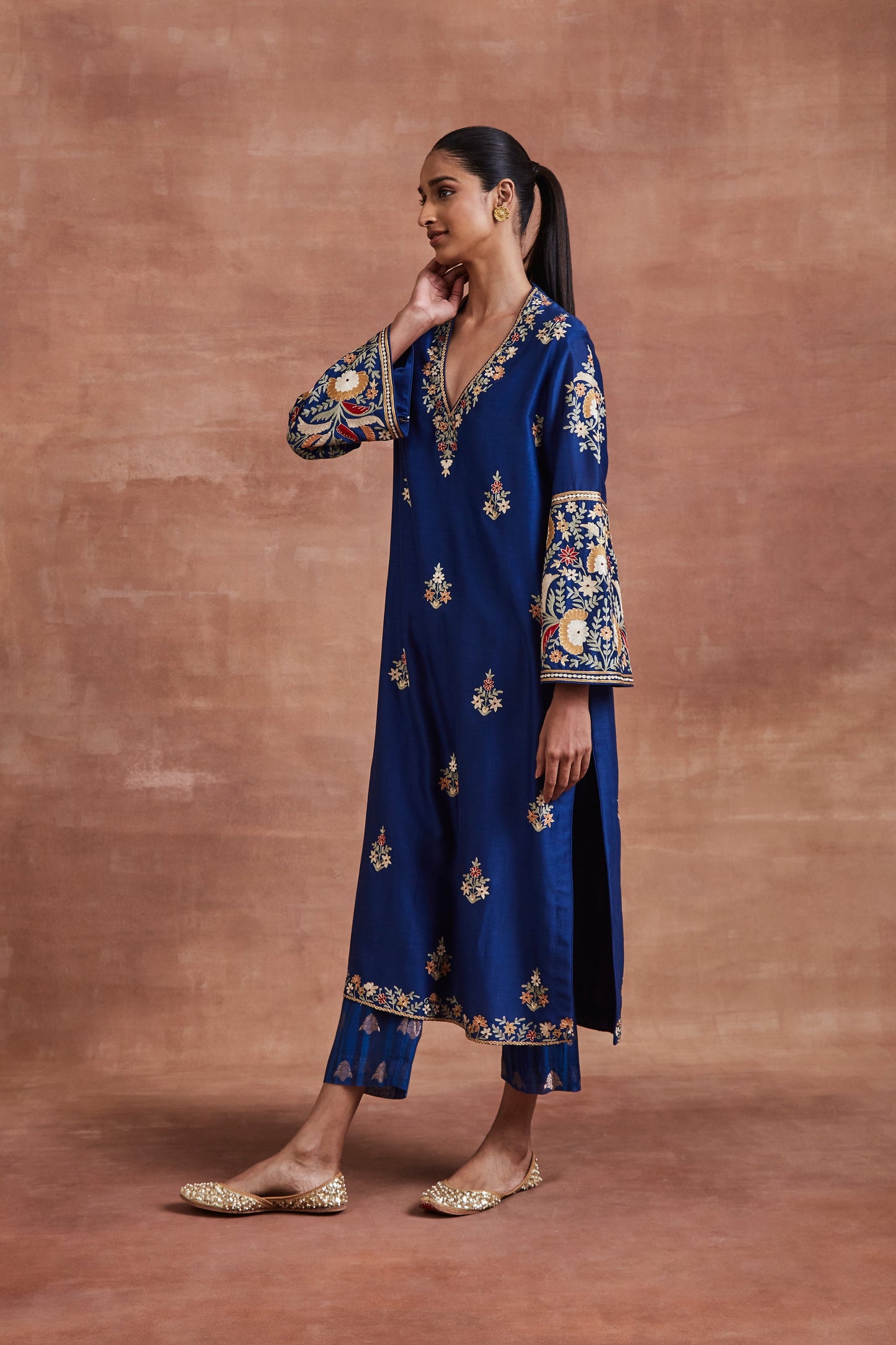 Atharva Heritage Pure Chanderi Stitched Diwali Edit/ Kashmiri Embroidered/ Ready to Wear/ Designer Outfit CHR002