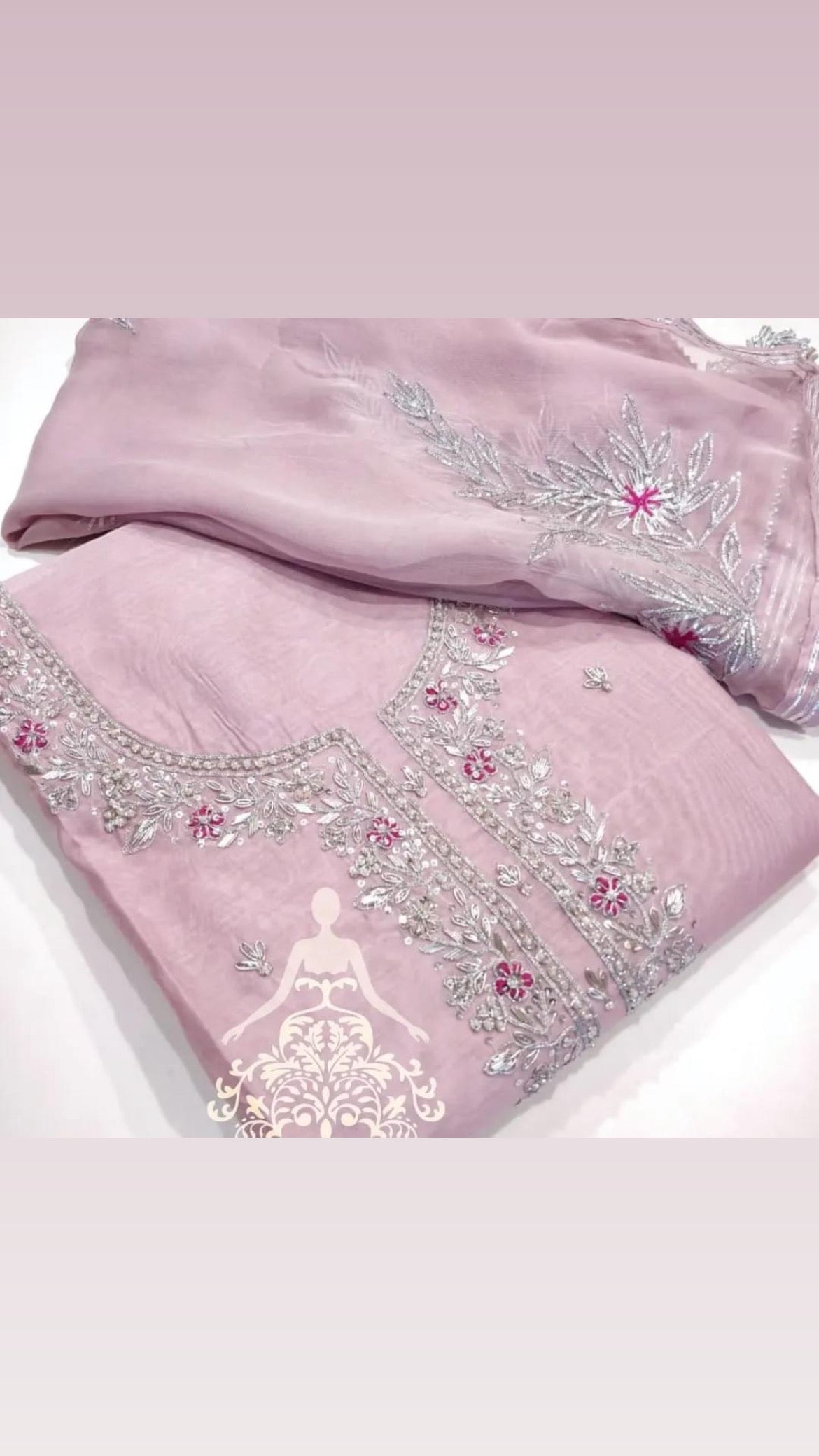 ATHARVA Hand Embroidered Salwar Kameez w/ Chanderi Shirt/Gota Pati Chiffon Dupatta/Custom Stitch Unstitch/Custom Anarkali/CH18011