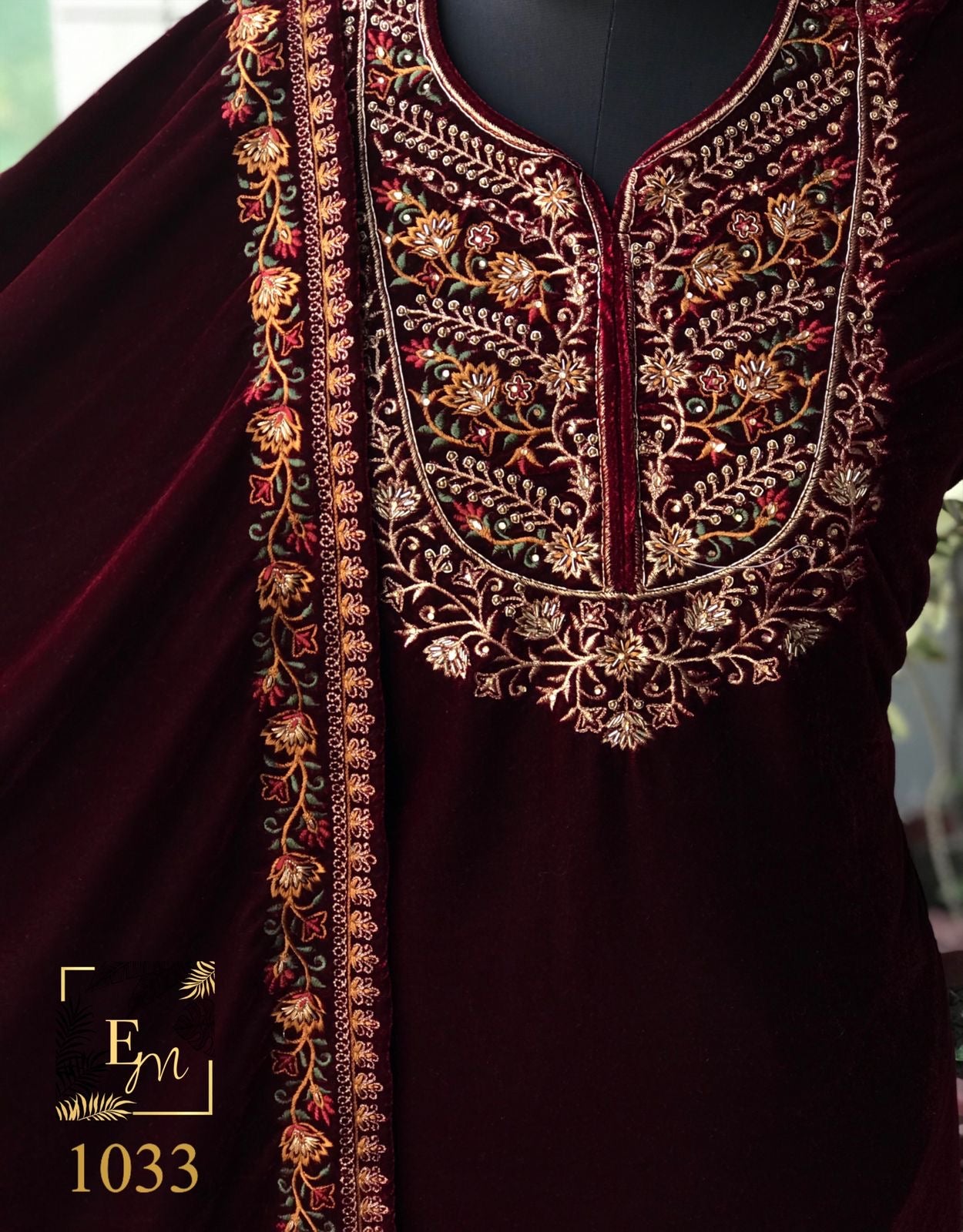 Atharva Heritage/Kashmiri Embroidered The Winter Velvet 2024 Edits EM1033