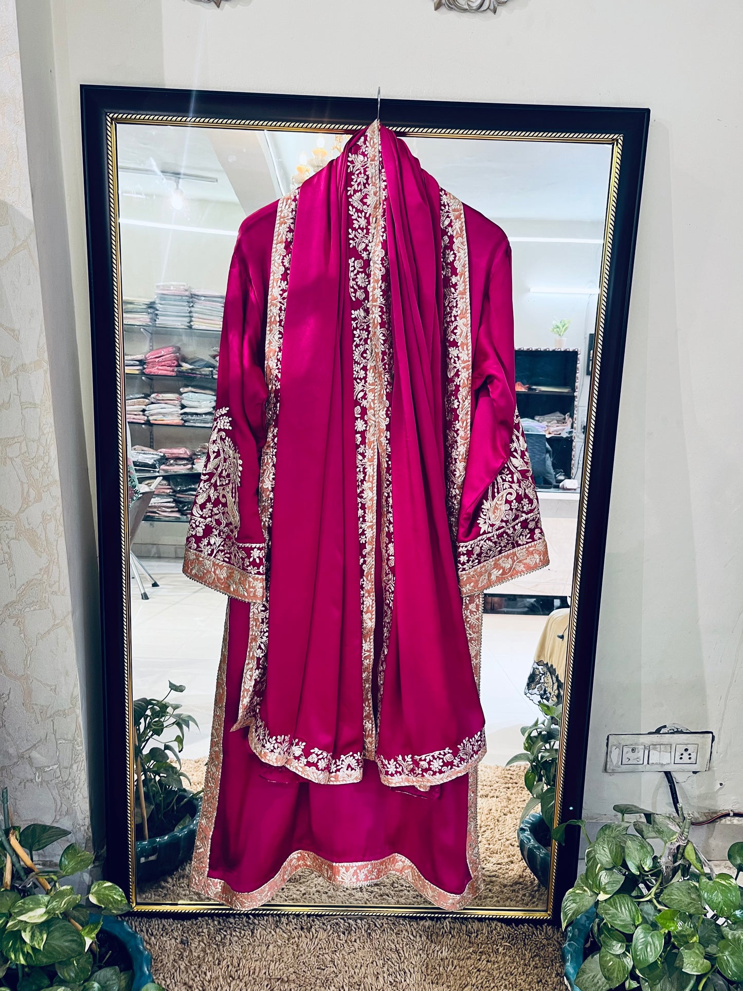 Atharva Heritage Pure Satin silk 80 Grams Pakitsani Suit SS025