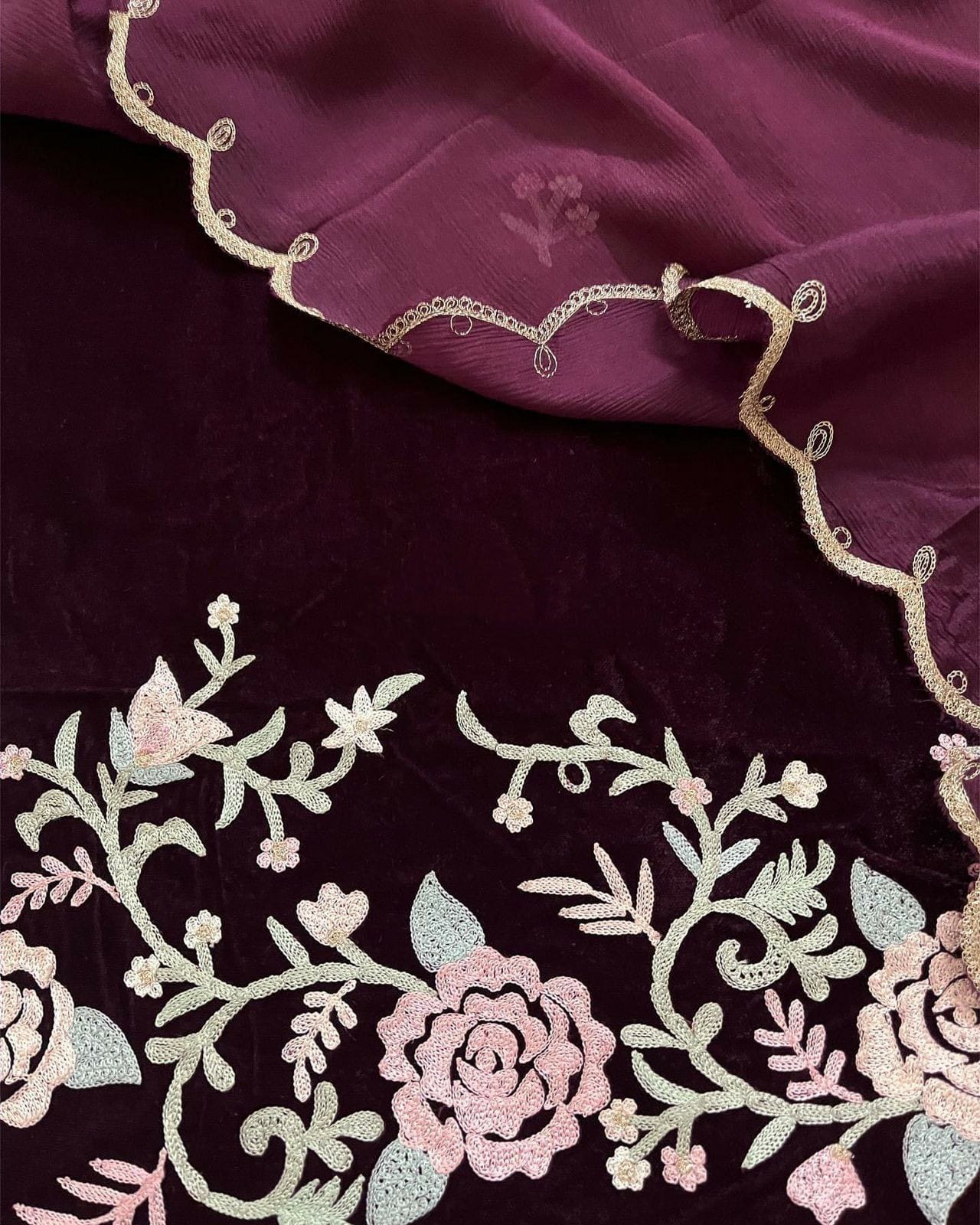 Atharva Heritage/Kashmiri Embroidered The Winter Velvet 2024 Edits VLO015