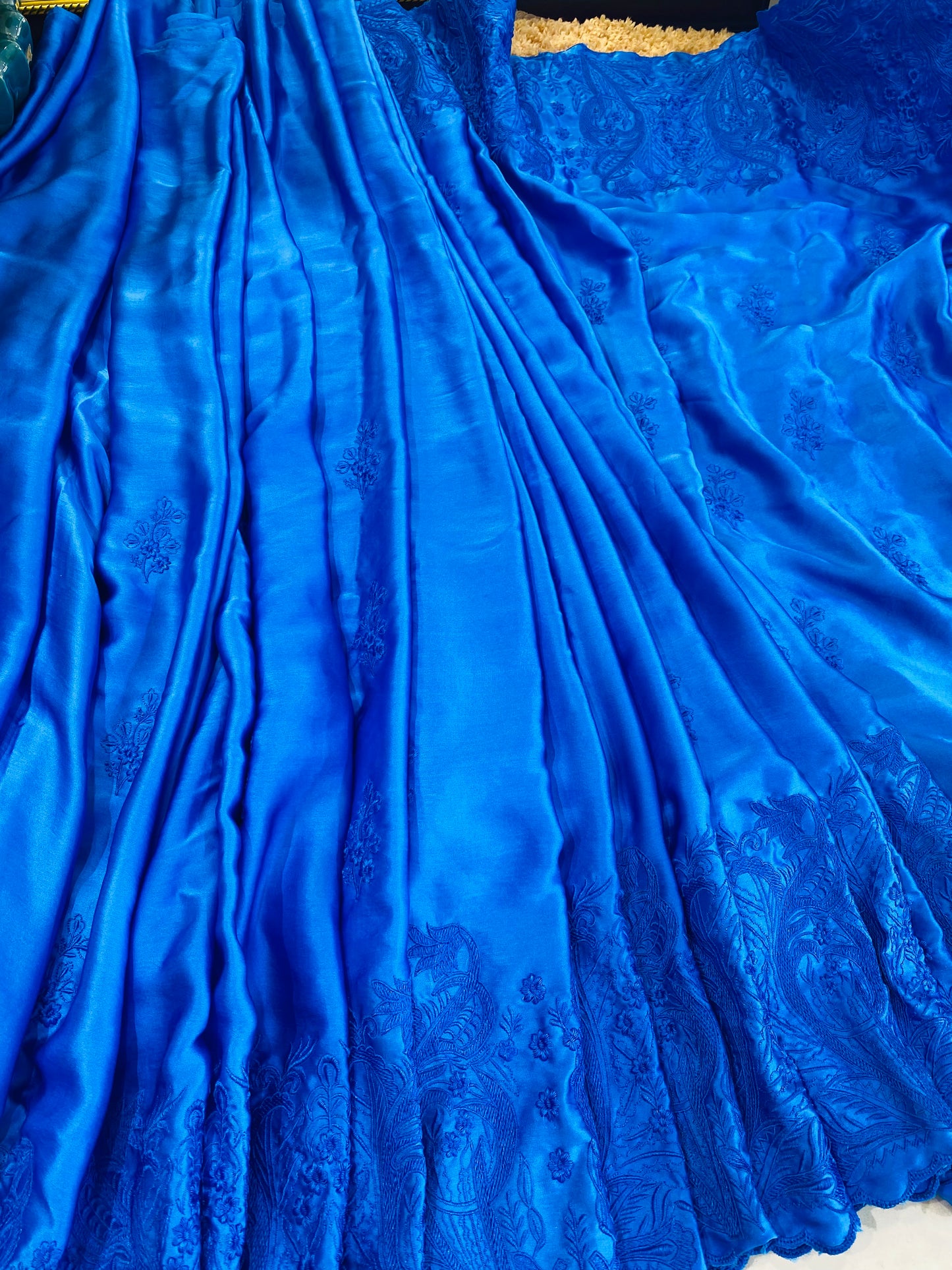 Atharva Heritage "Stunning Thread Embroidery Fantasy: Pure Silk Organza Luxury Saree S009(B)