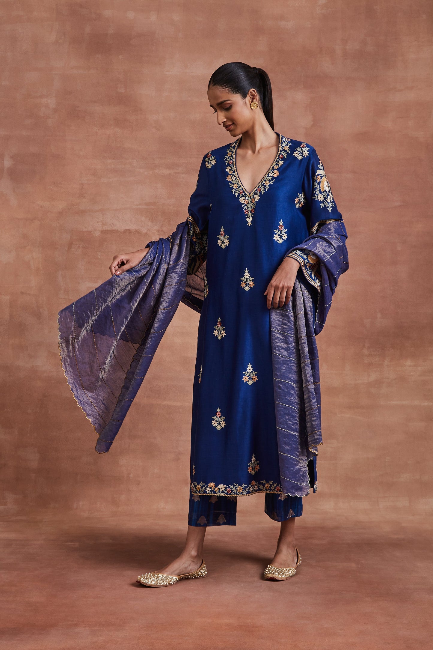Atharva Heritage Pure Chanderi Stitched Diwali Edit/ Kashmiri Embroidered/ Ready to Wear/ Designer Outfit CHR002