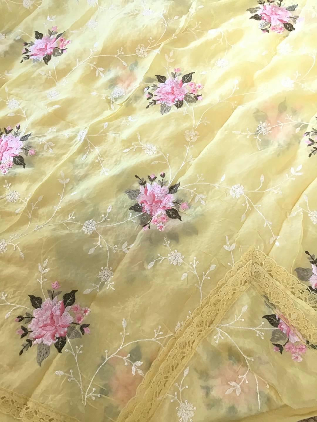 PURE CHANDERI SILK AND ORGANZA EDITS CHO008